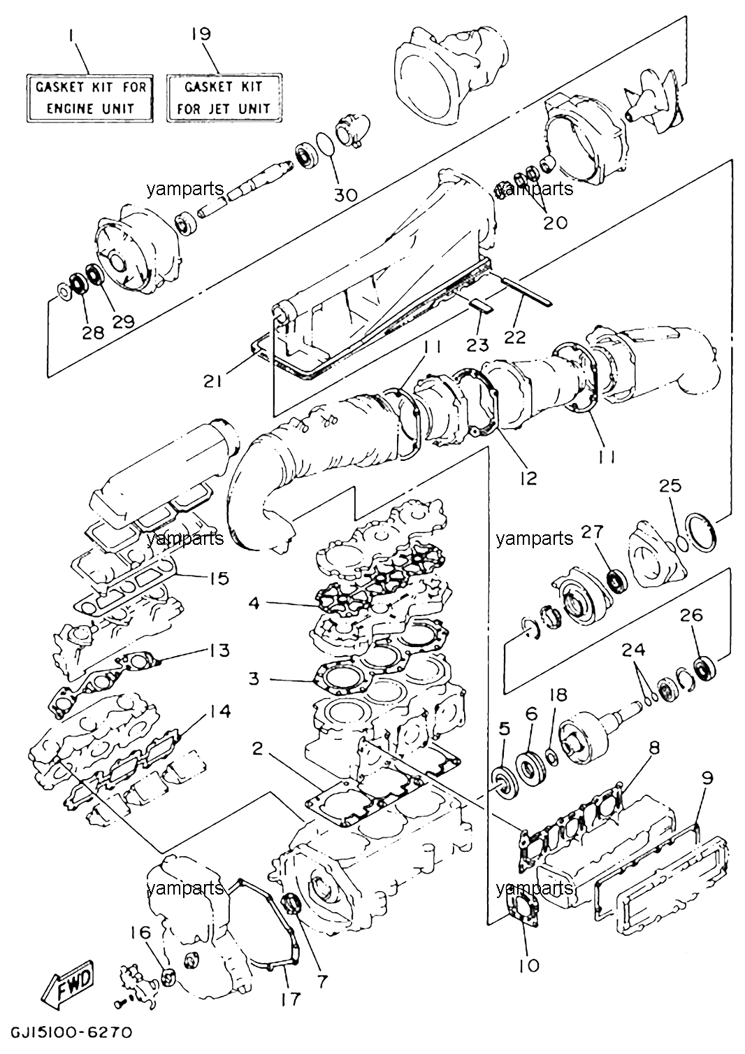 Комплекты ремонтные (мотора и водомёта)
