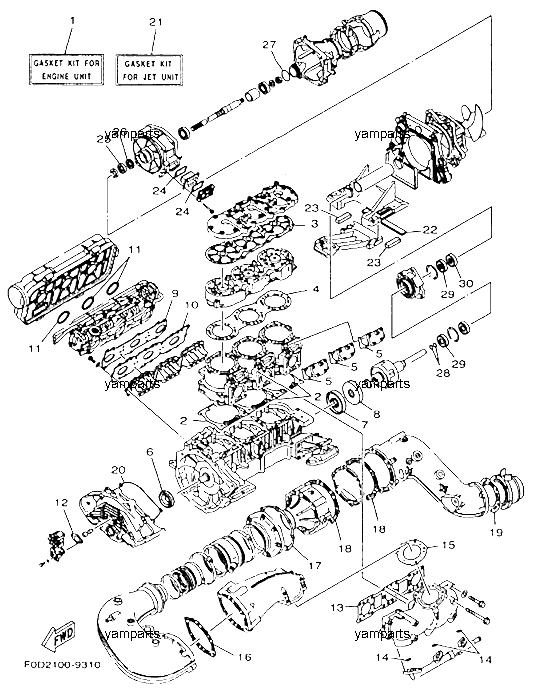Комплекты ремонтные (мотора и водомета)