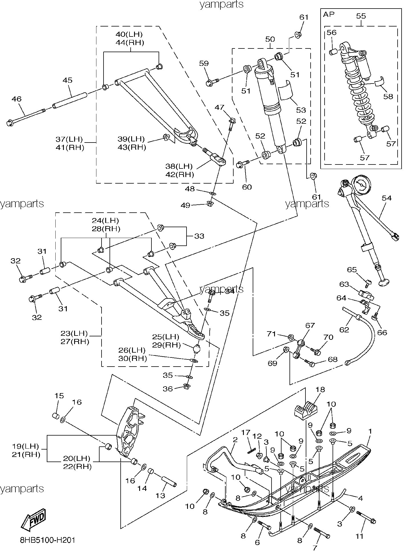 Лыжи, передняя подвеска