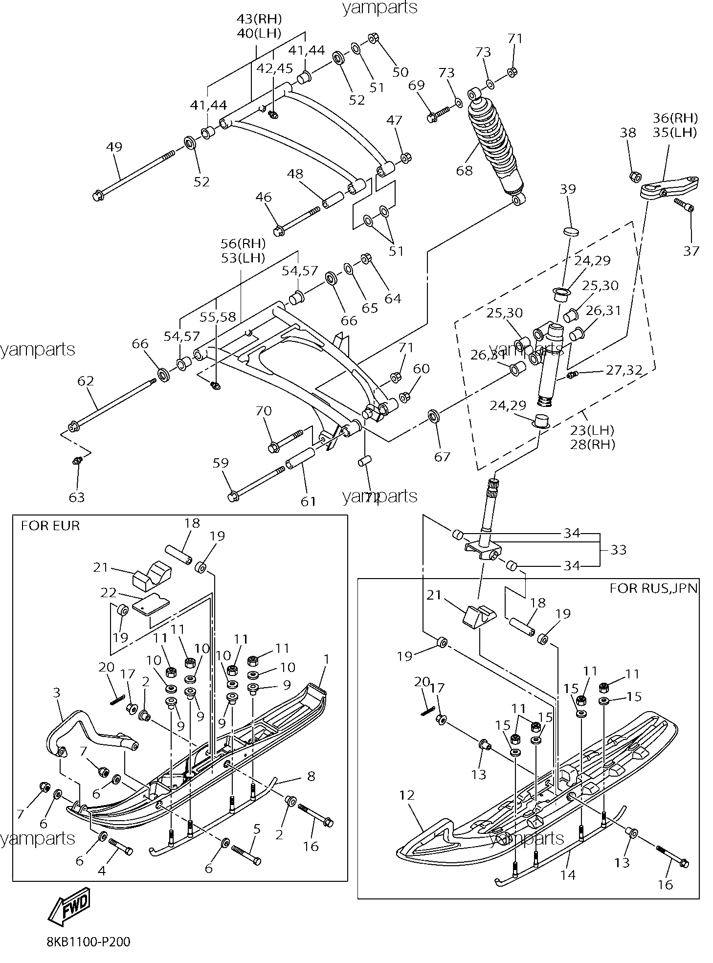 Лыжи, передняя подвеска