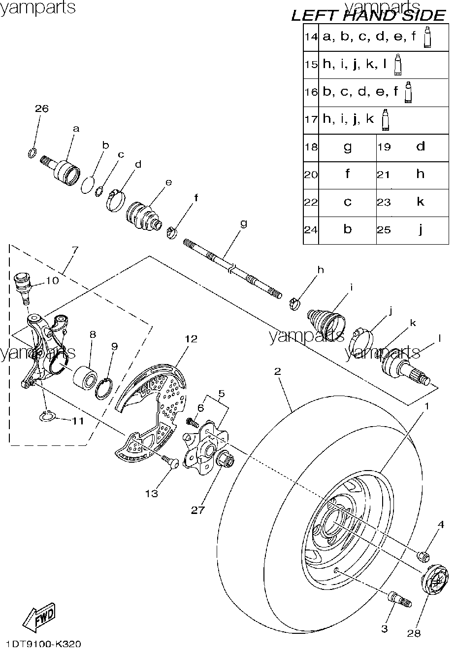 Передние левые привод и колесо