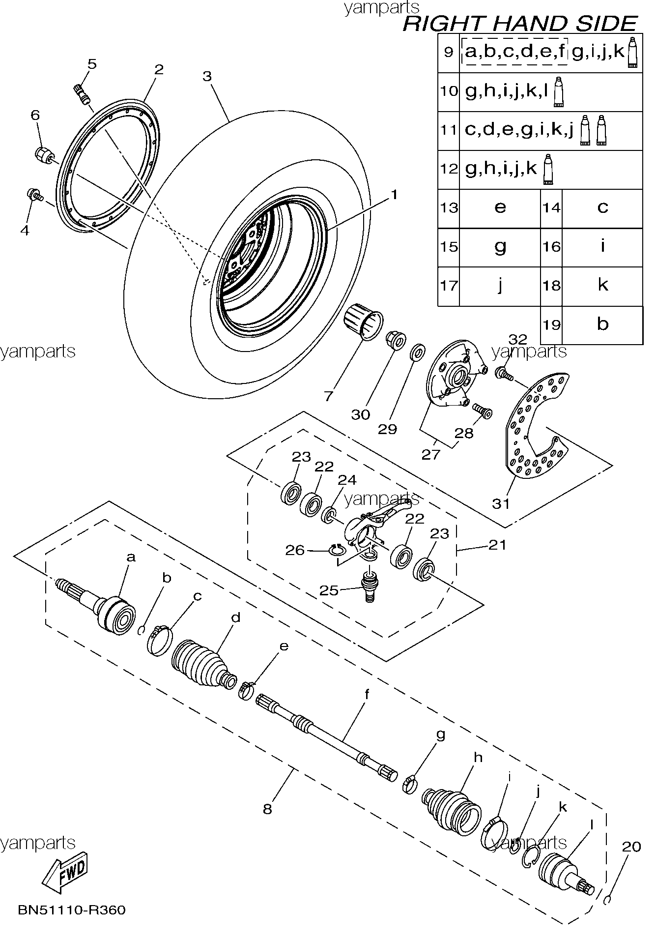 Передние правый привод и колесо
