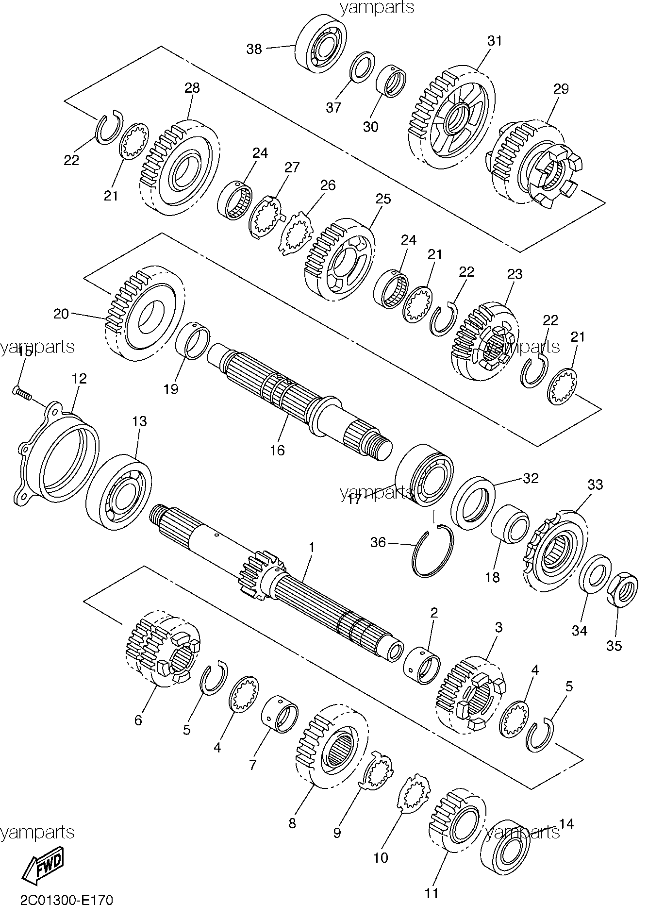 Шестерни коробки передач