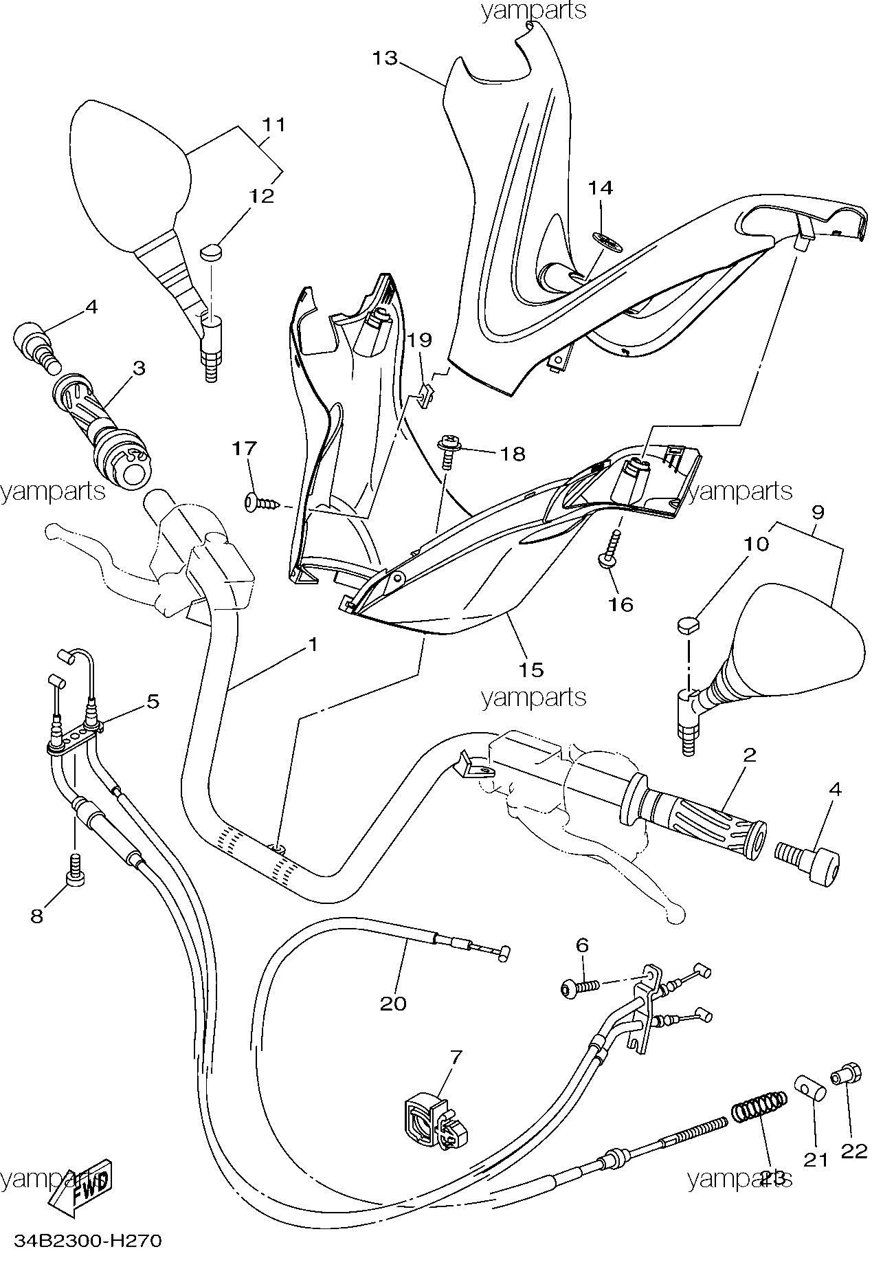 Руль, троса, зеркала