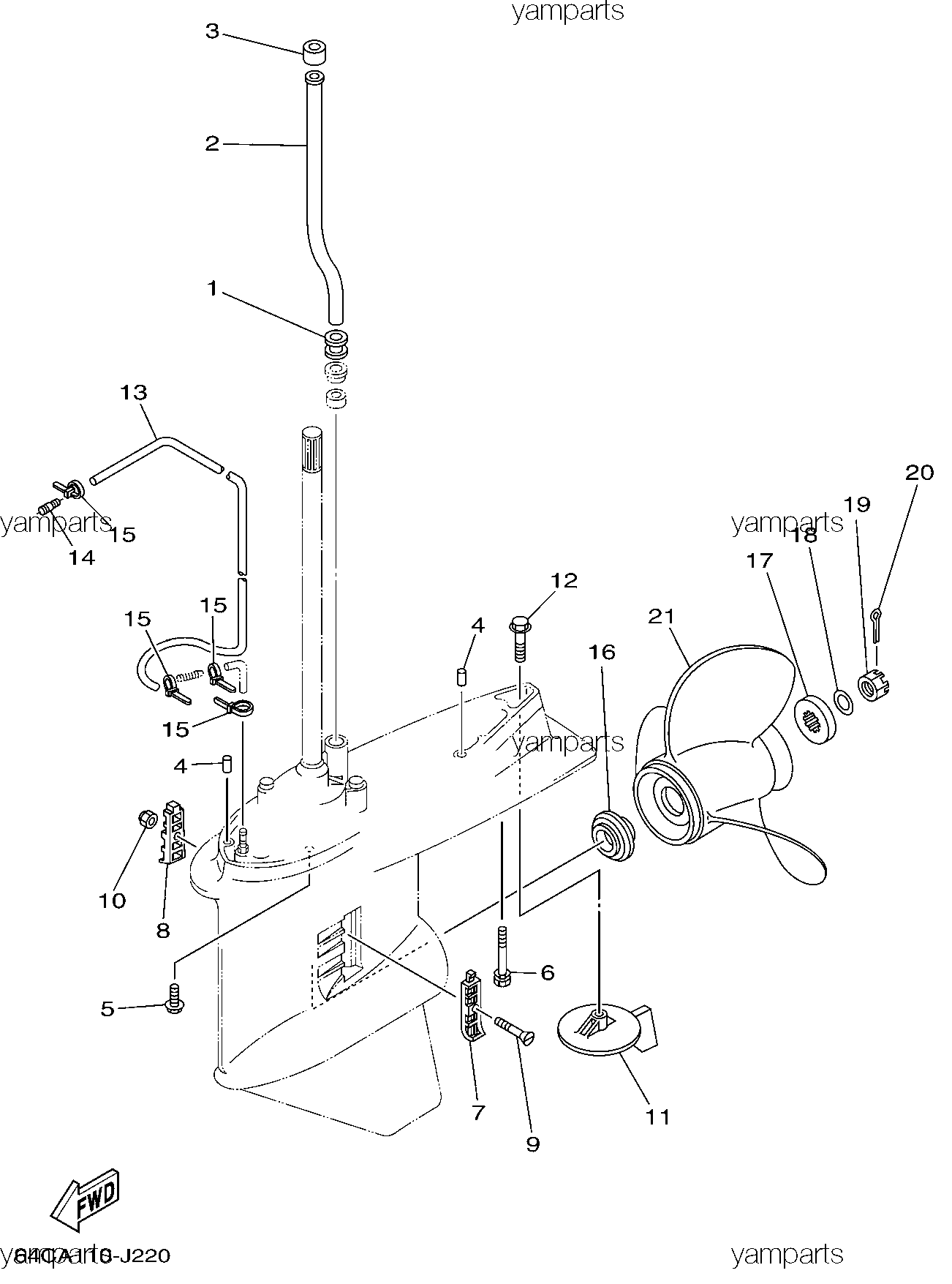 Редуктор, винт гребной