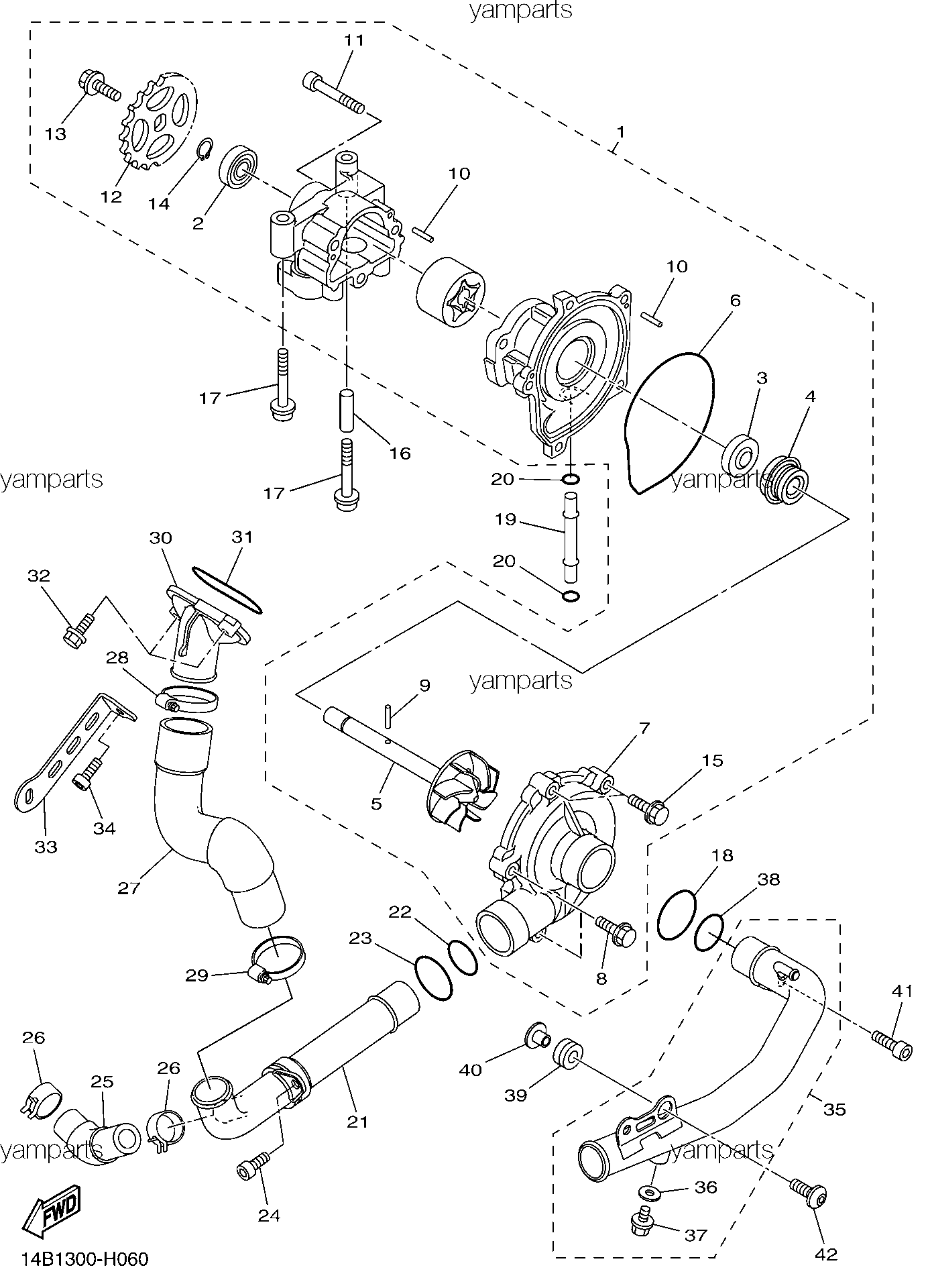 Помпа охлаждения, насос масляный