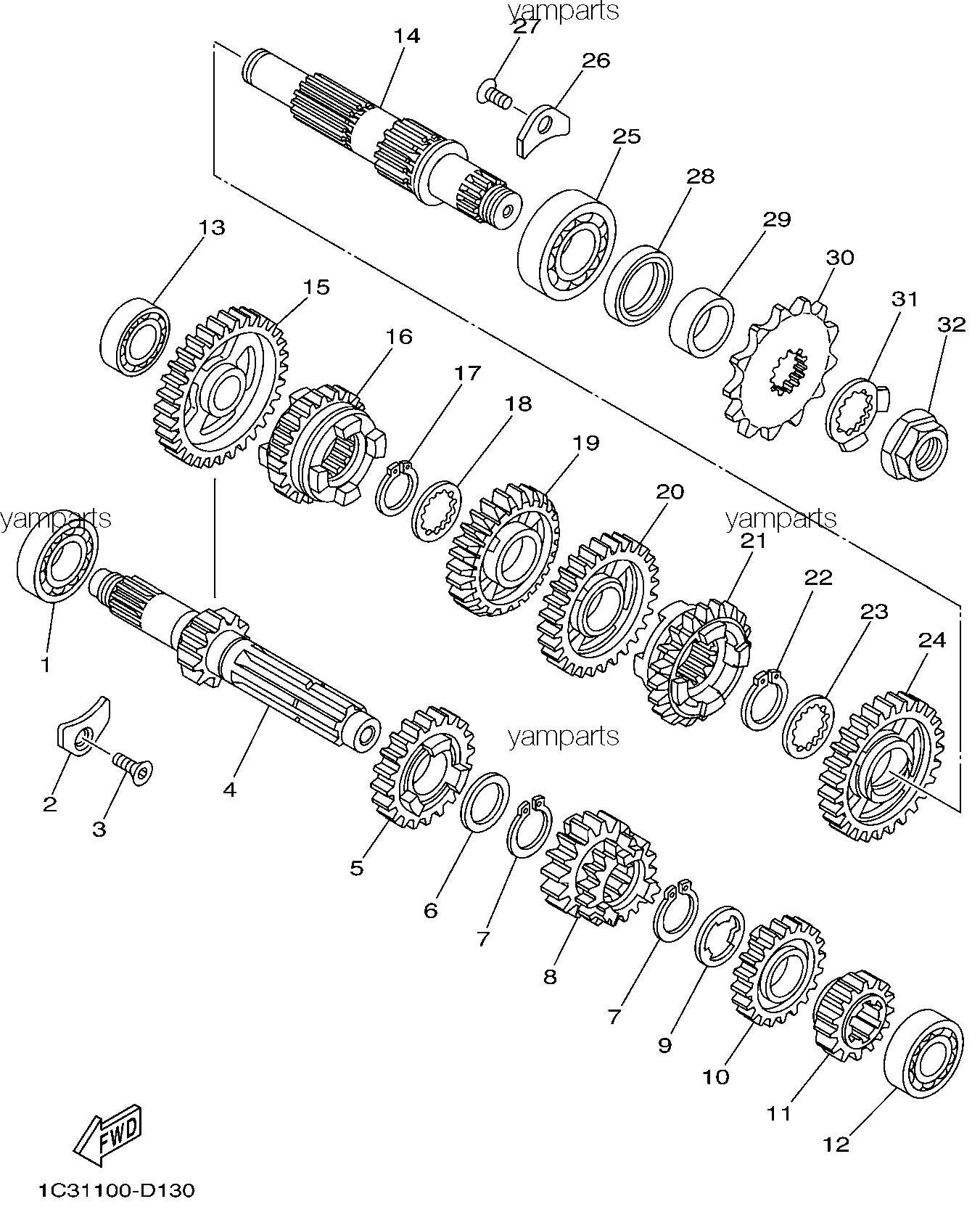 Шестерни коробки передач