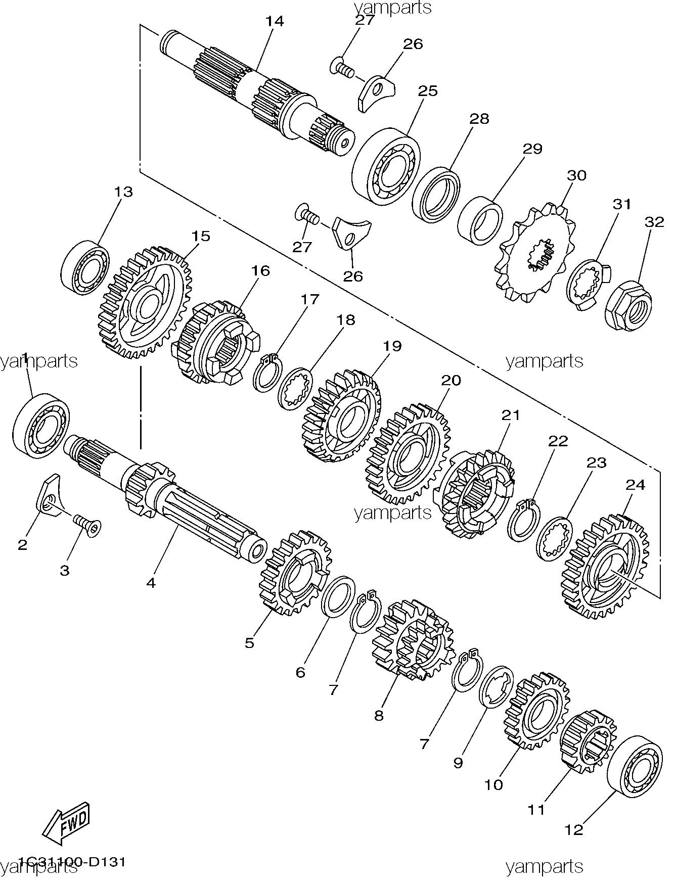 Шестерни коробки передач