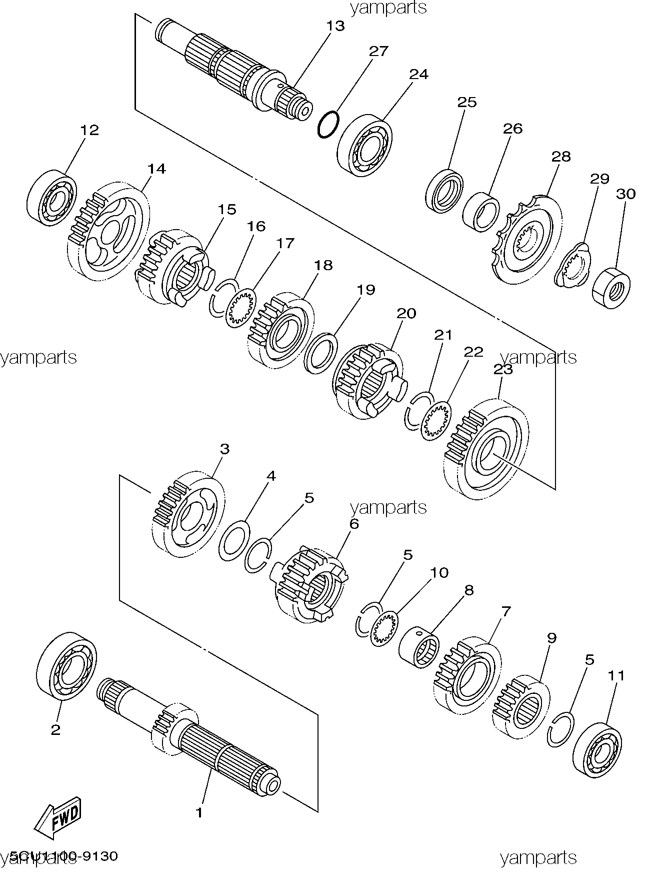 Шестерни коробки передач