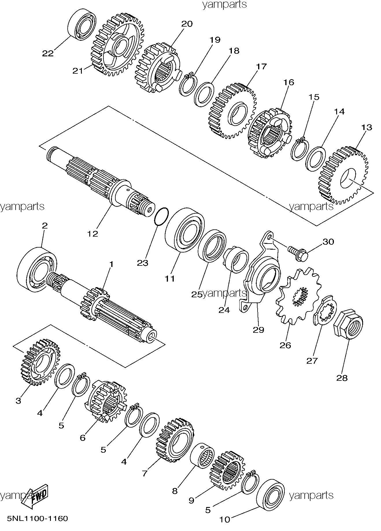 Шестерни коробки передач