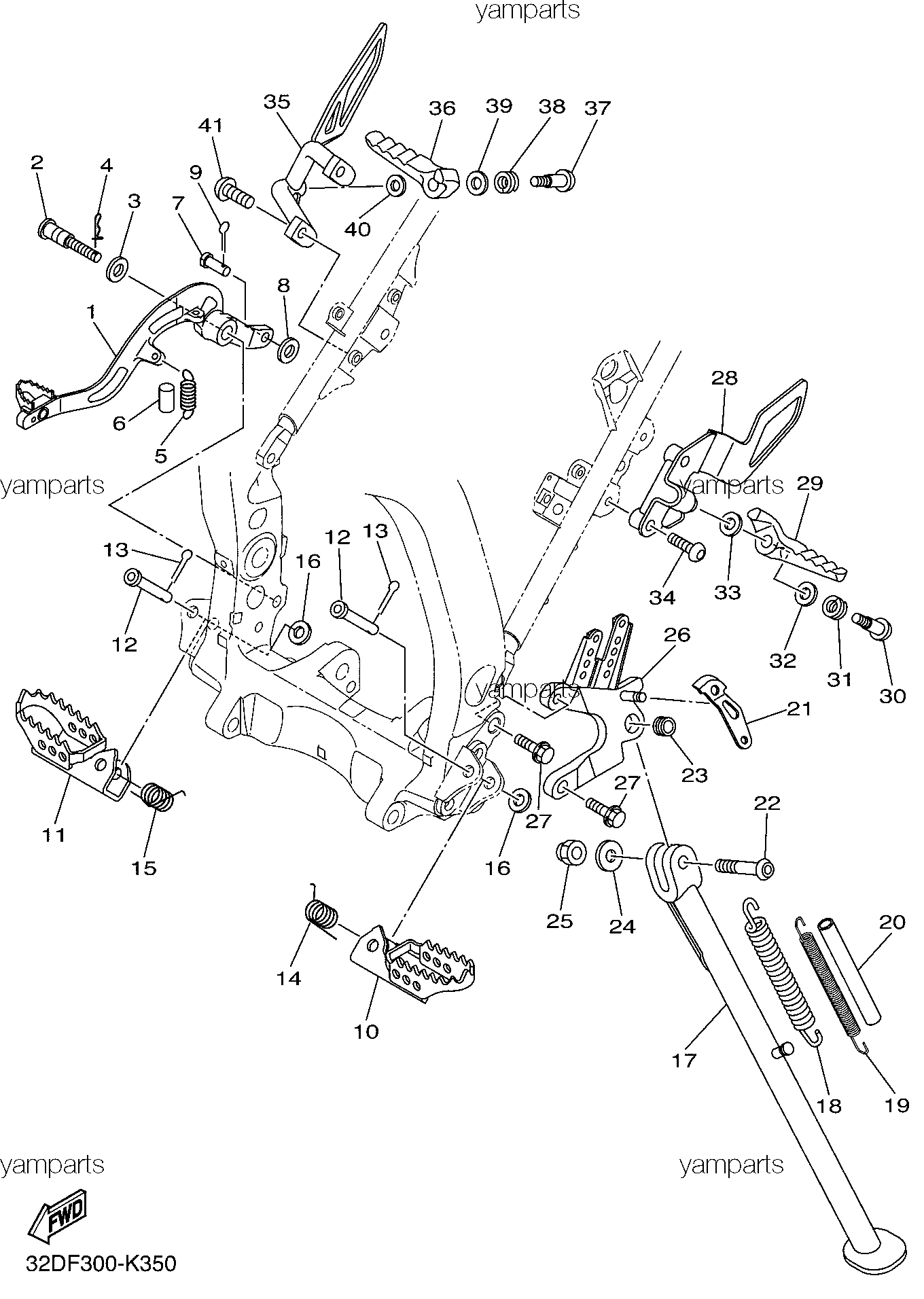 Подножки, подставка, педаль тормоза