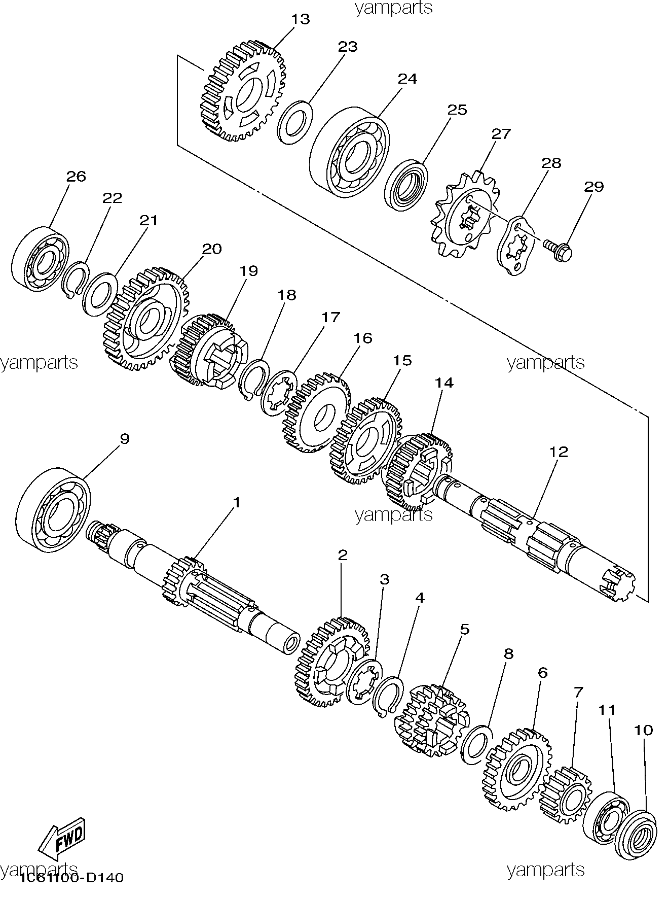 Шестерни коробки передач