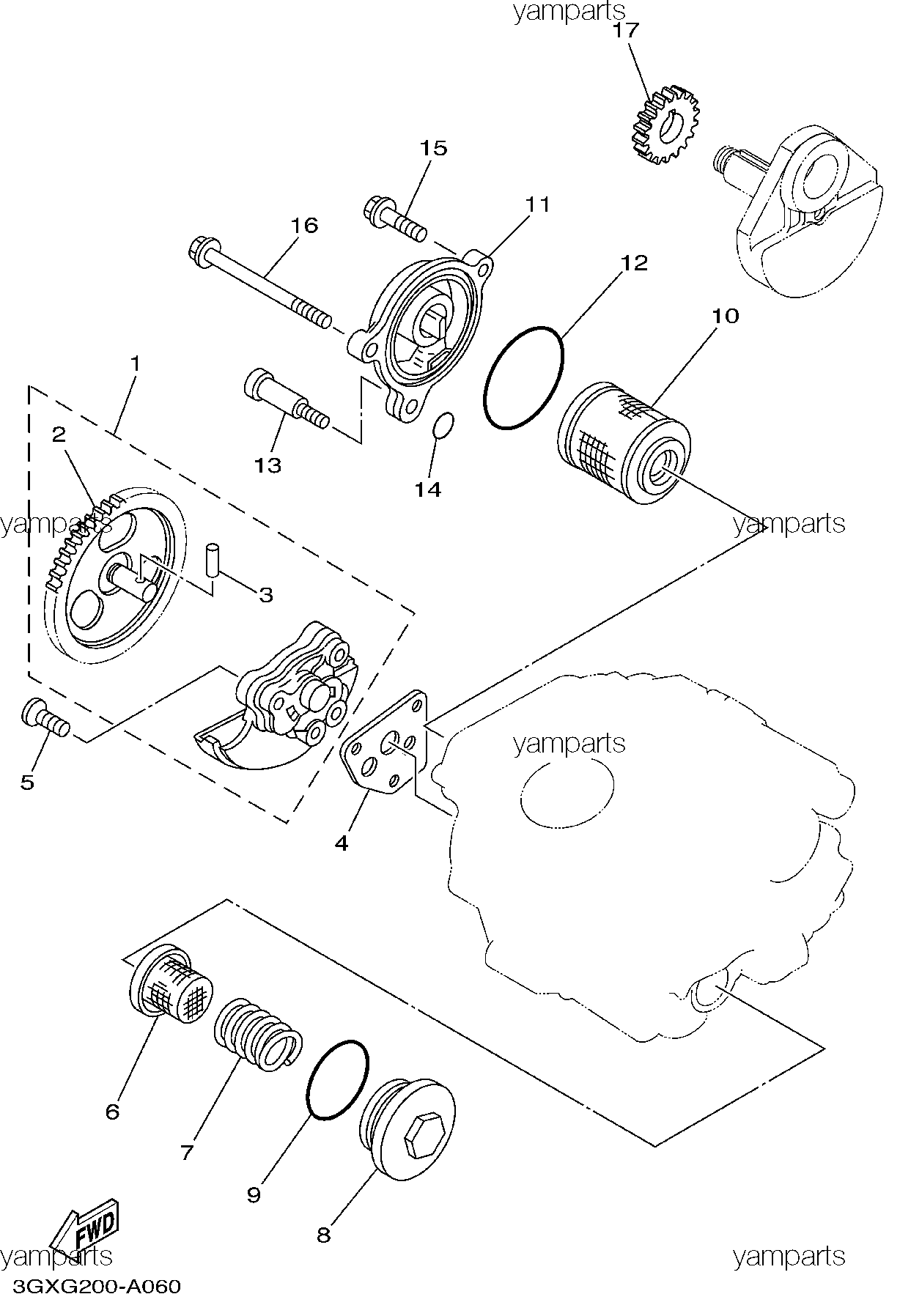 Насос масляный, фильтр