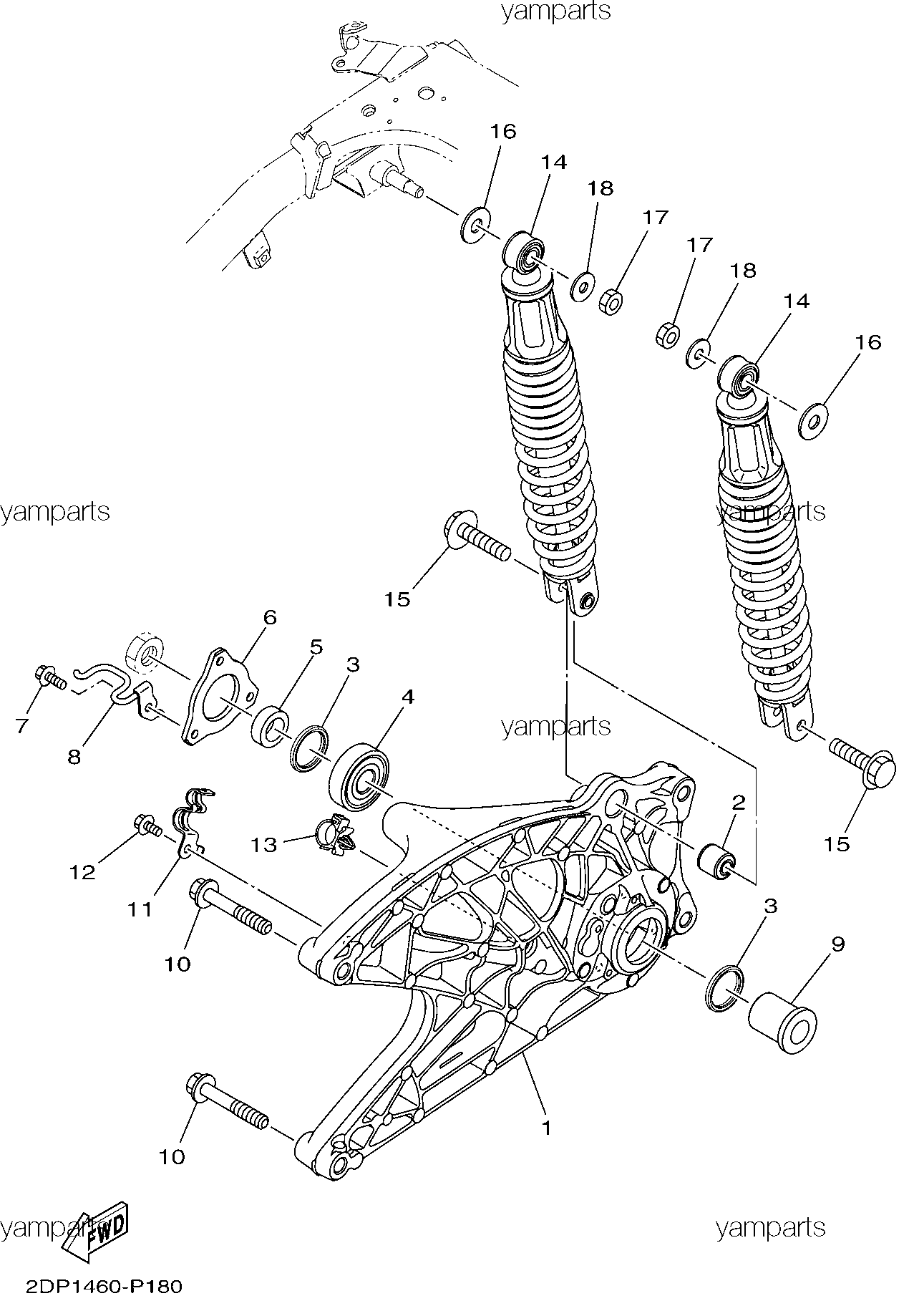 Подвеска задняя, амортизаторы