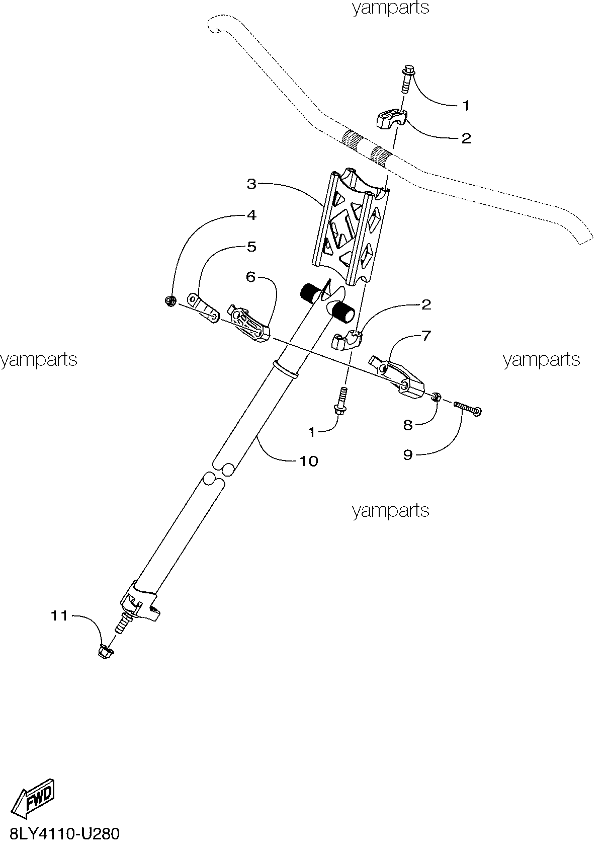 Ось рулевая, стойка