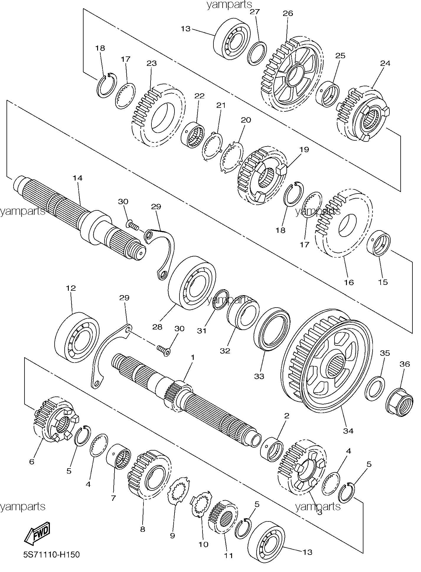 Шестерни коробки передач