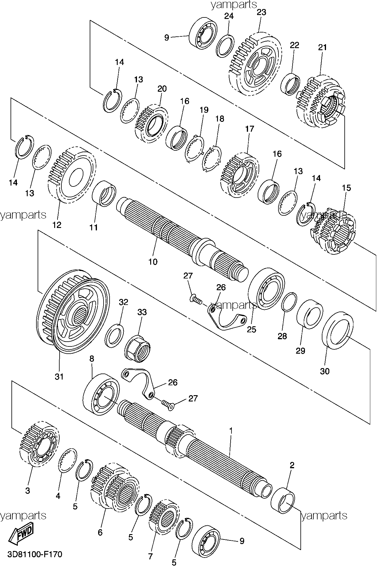 Шестерни коробки передач