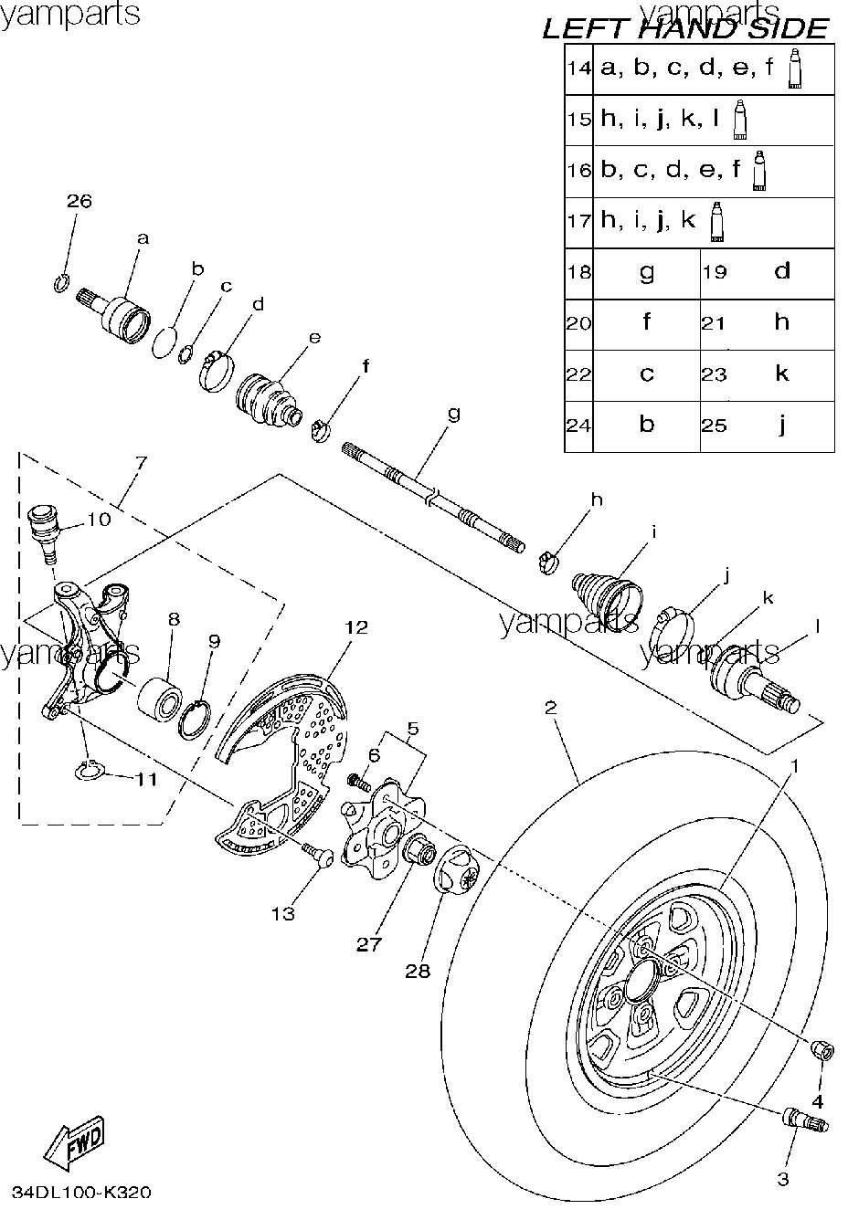 Передние левые привод и колесо