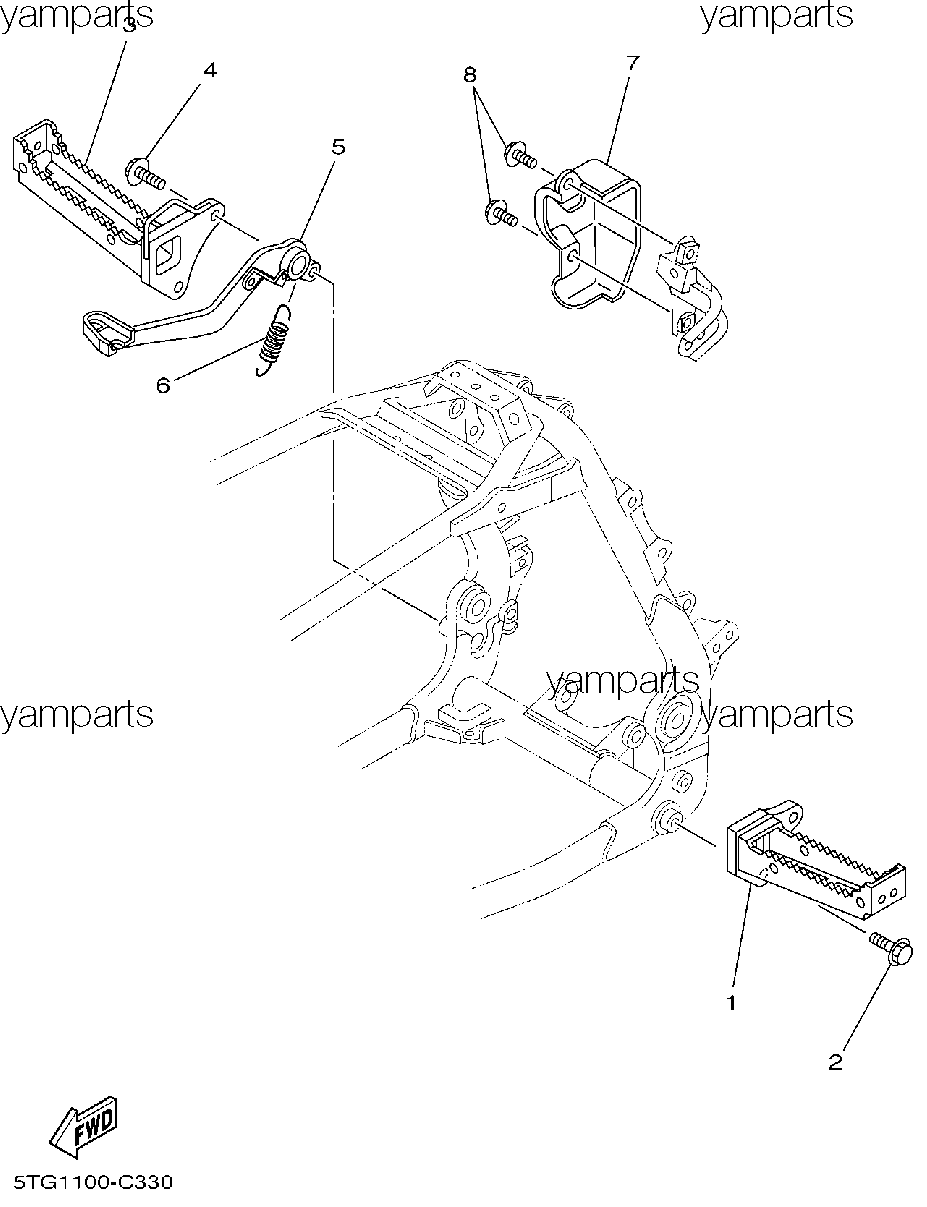 Подножки, педаль тормоза