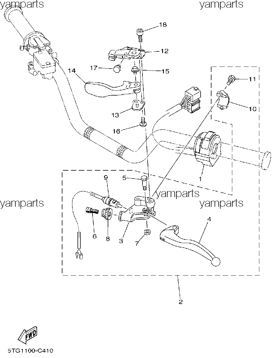 Левая рукоятка руля