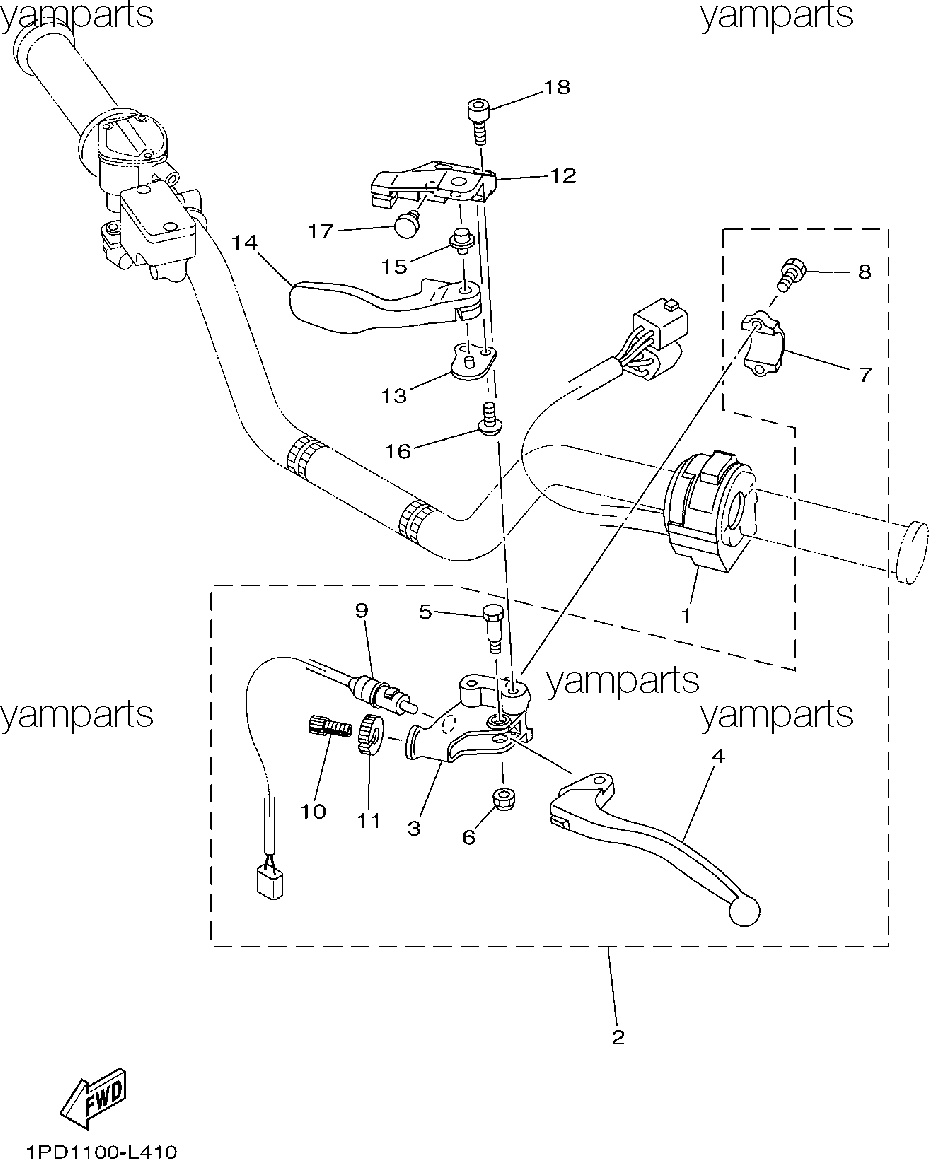 Левая рукоятка руля