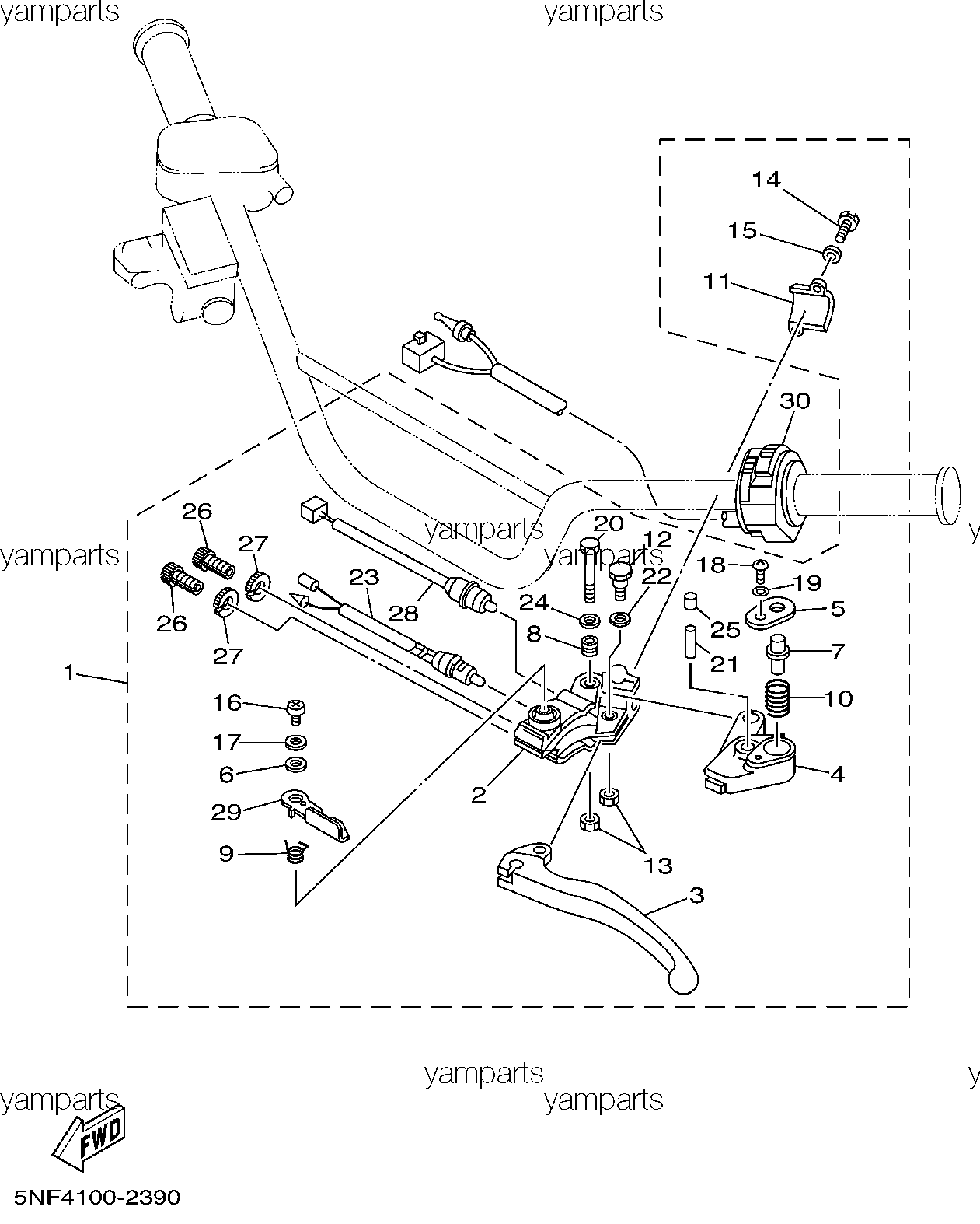 Левая рукоятка руля