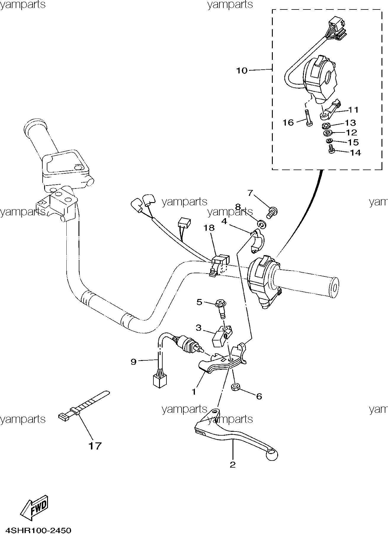 Левая рукоятка руля