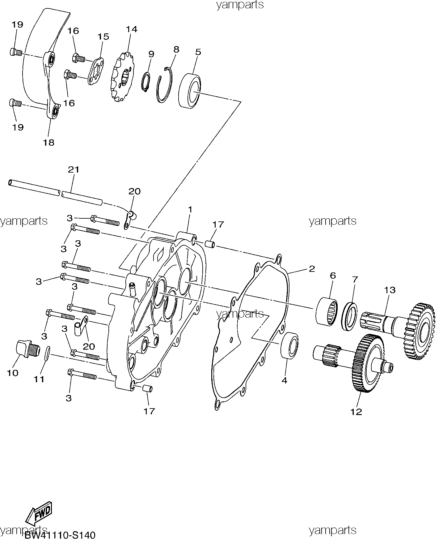 Шестерни коробки, звёздочка