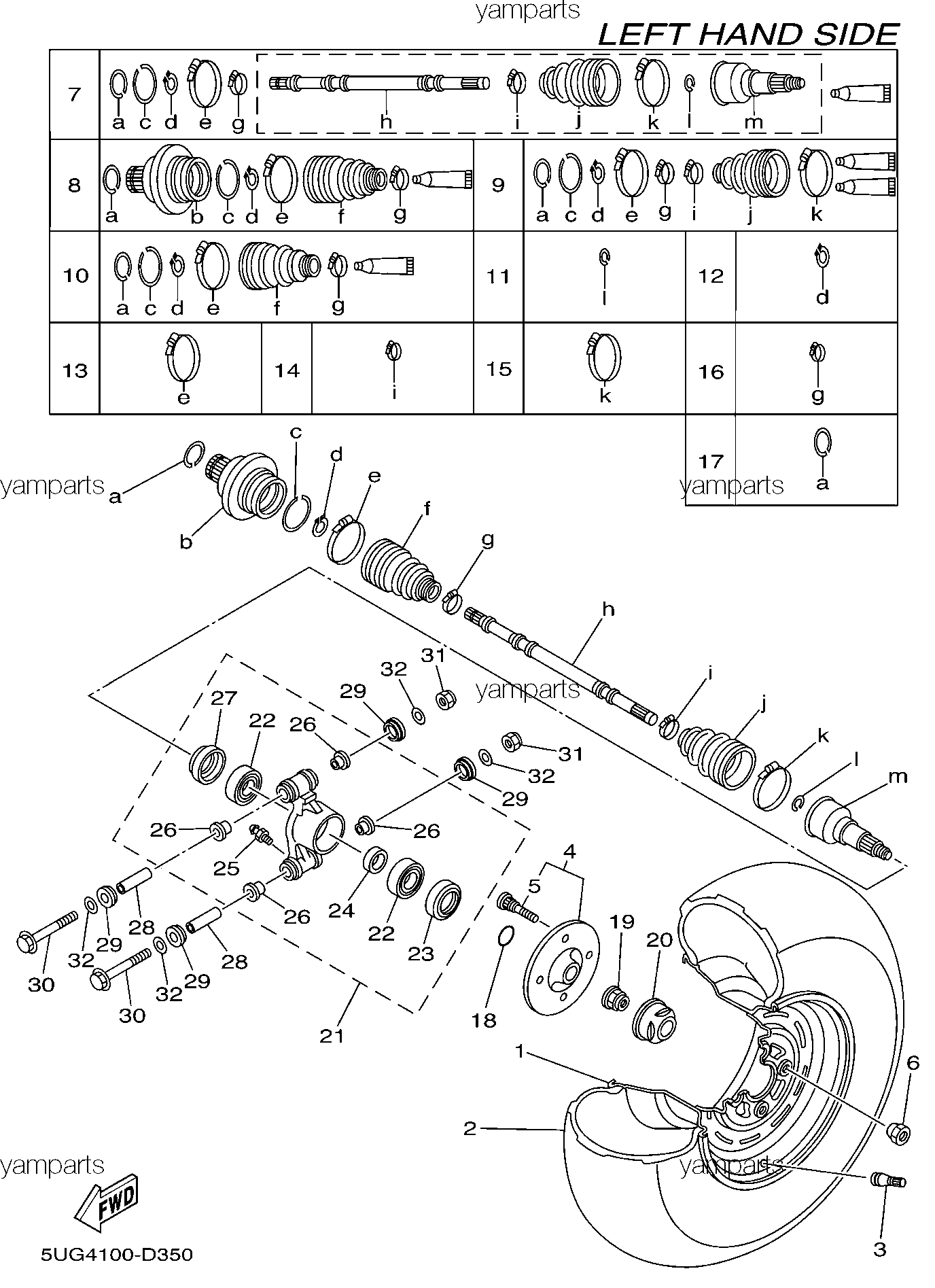 Задние левые привод и колесо