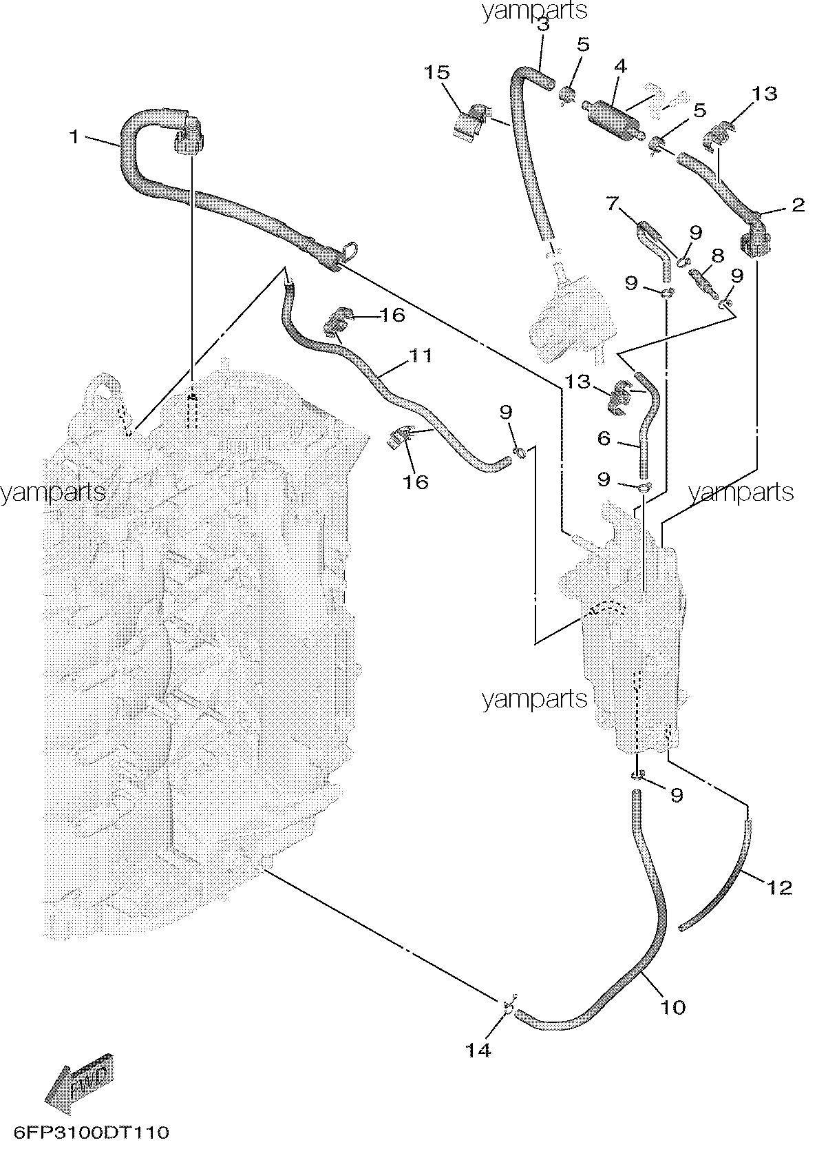 Шланги (трубки) топливного блока