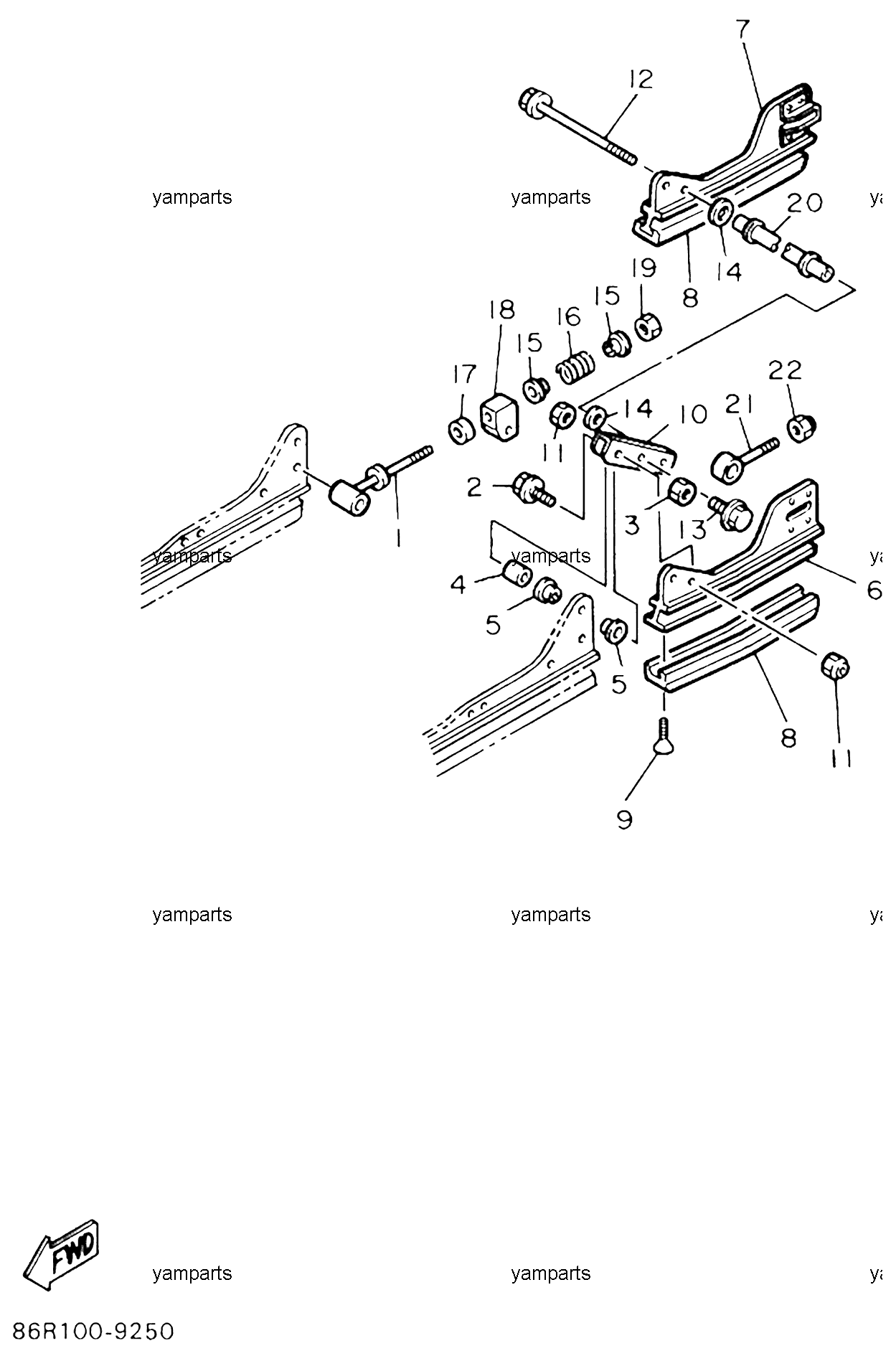 Задняя подвеска, склизы, (схема 2)