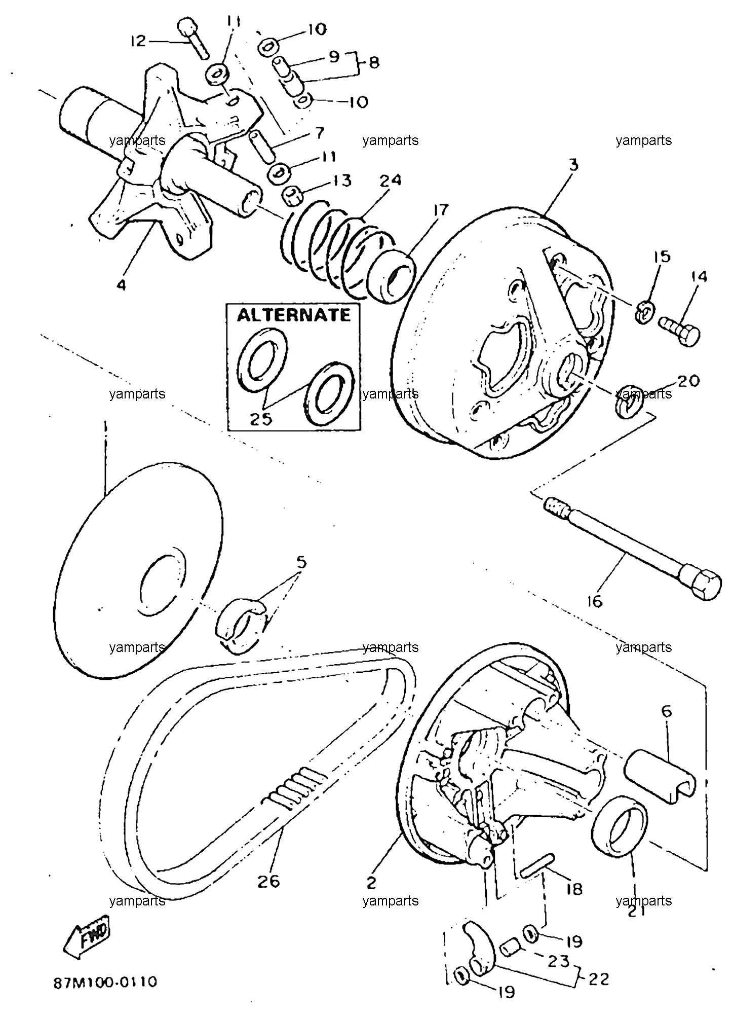 Вариатор, ремень приводной (для EXP570P)