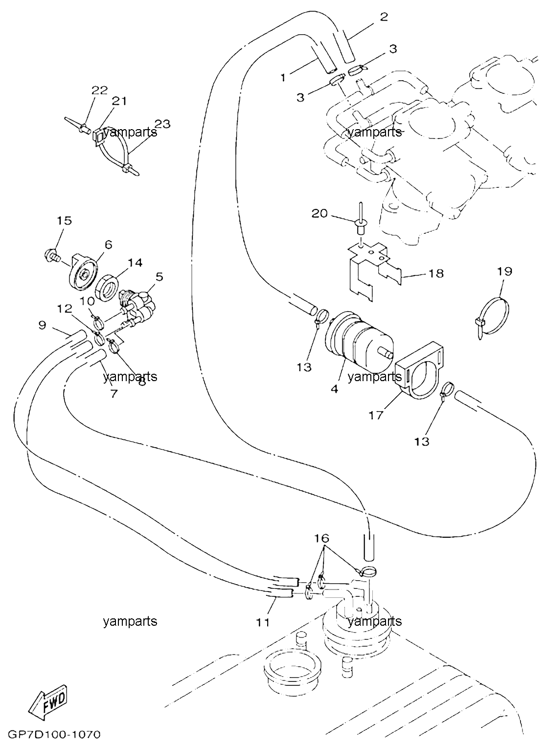 Кран топливный, фильтр