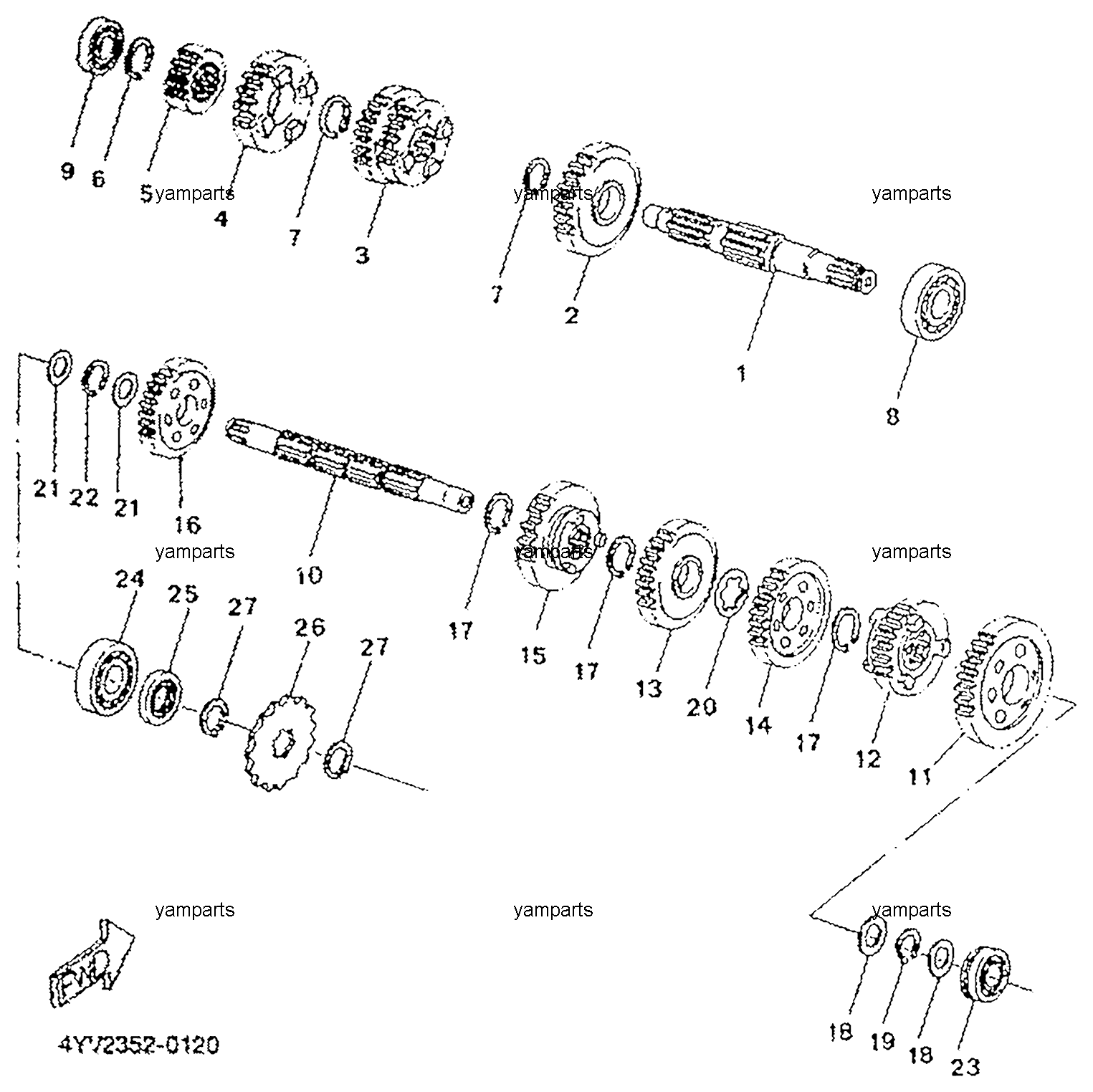 Шестерни коробки передач