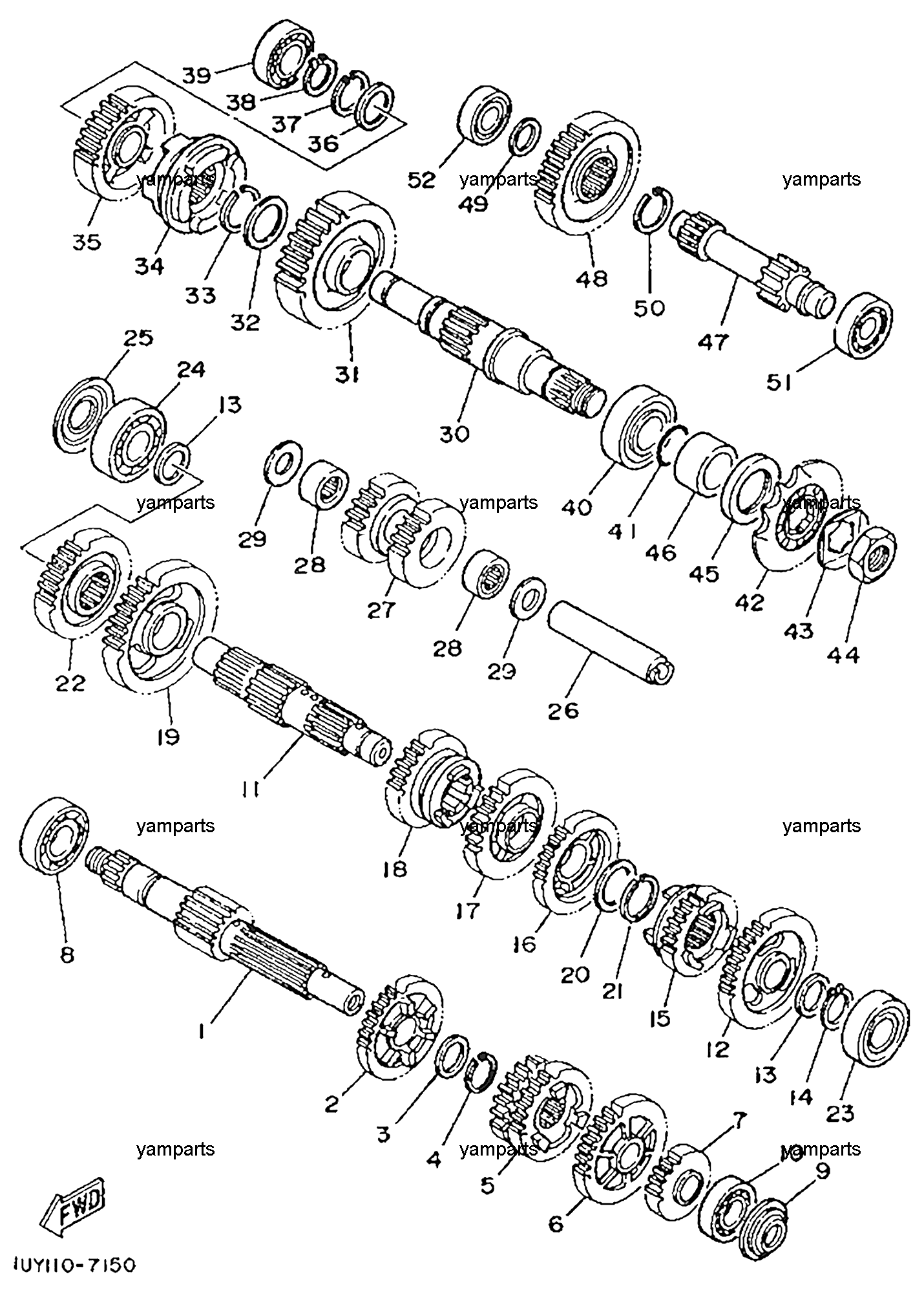 Шестерни коробки передач