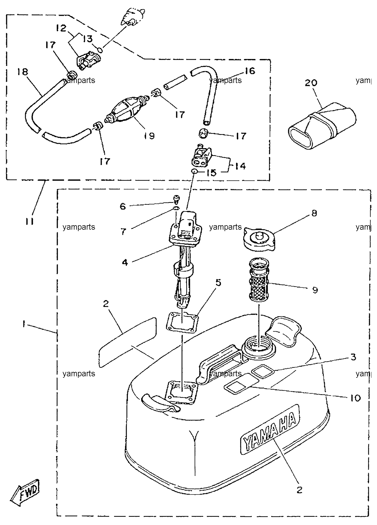 Бак топливный, шланг