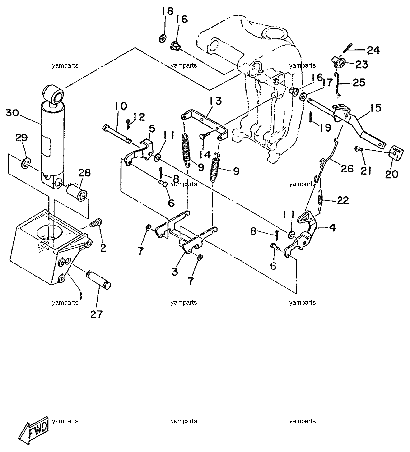 Подвеска двигателя, схема 2 (115CEO)