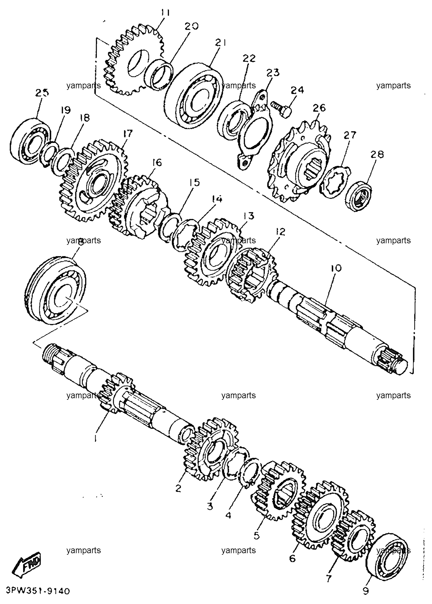 Шестерни коробки передач