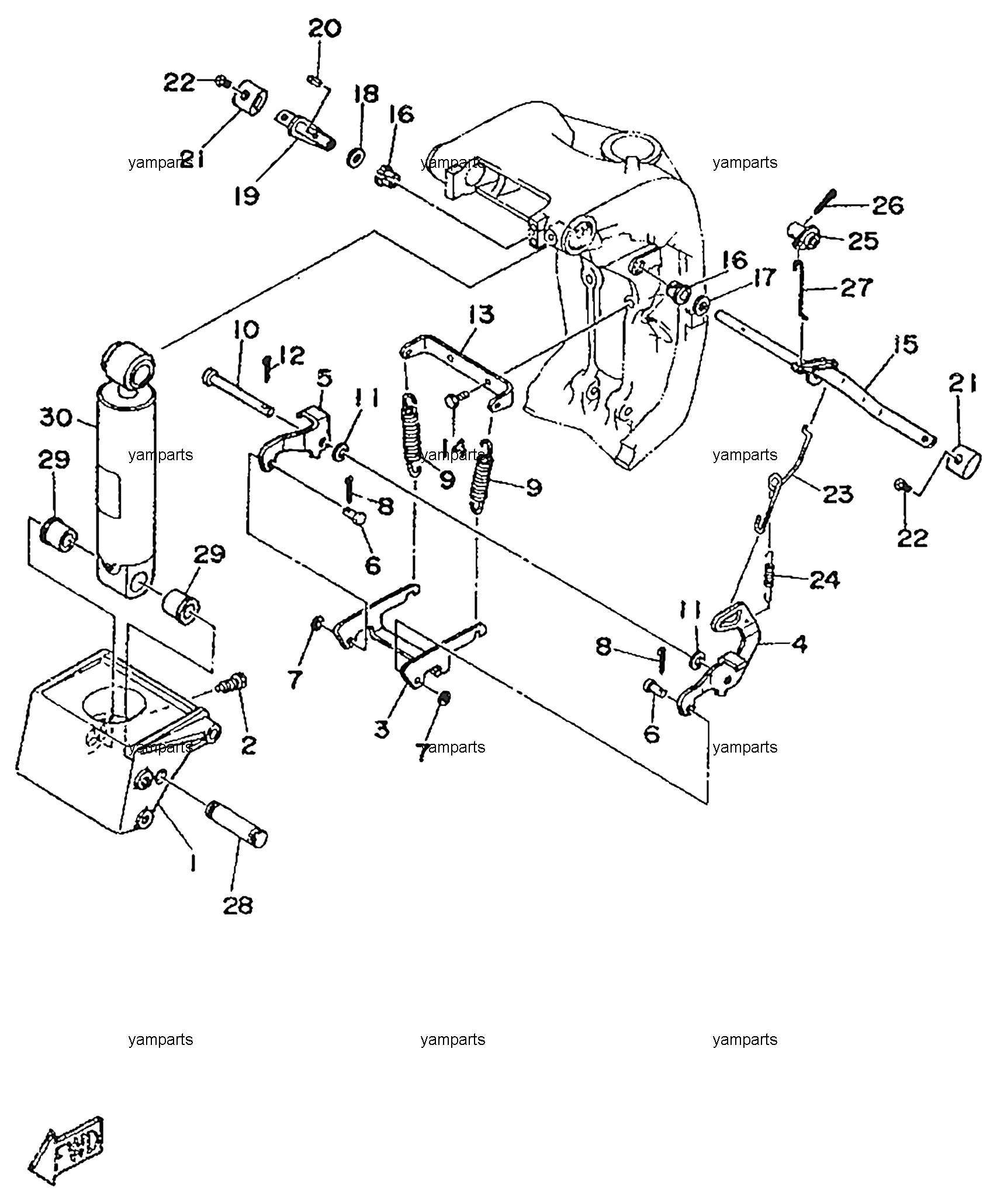 Подвеска двигателя, схема 2 (115CEO)