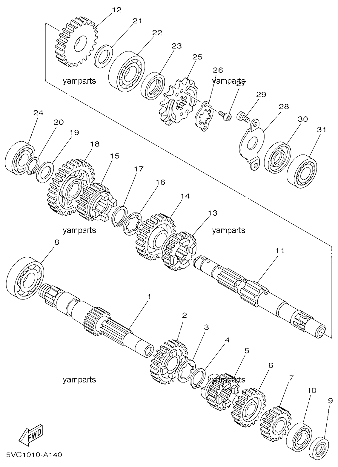 Шестерни коробки передач