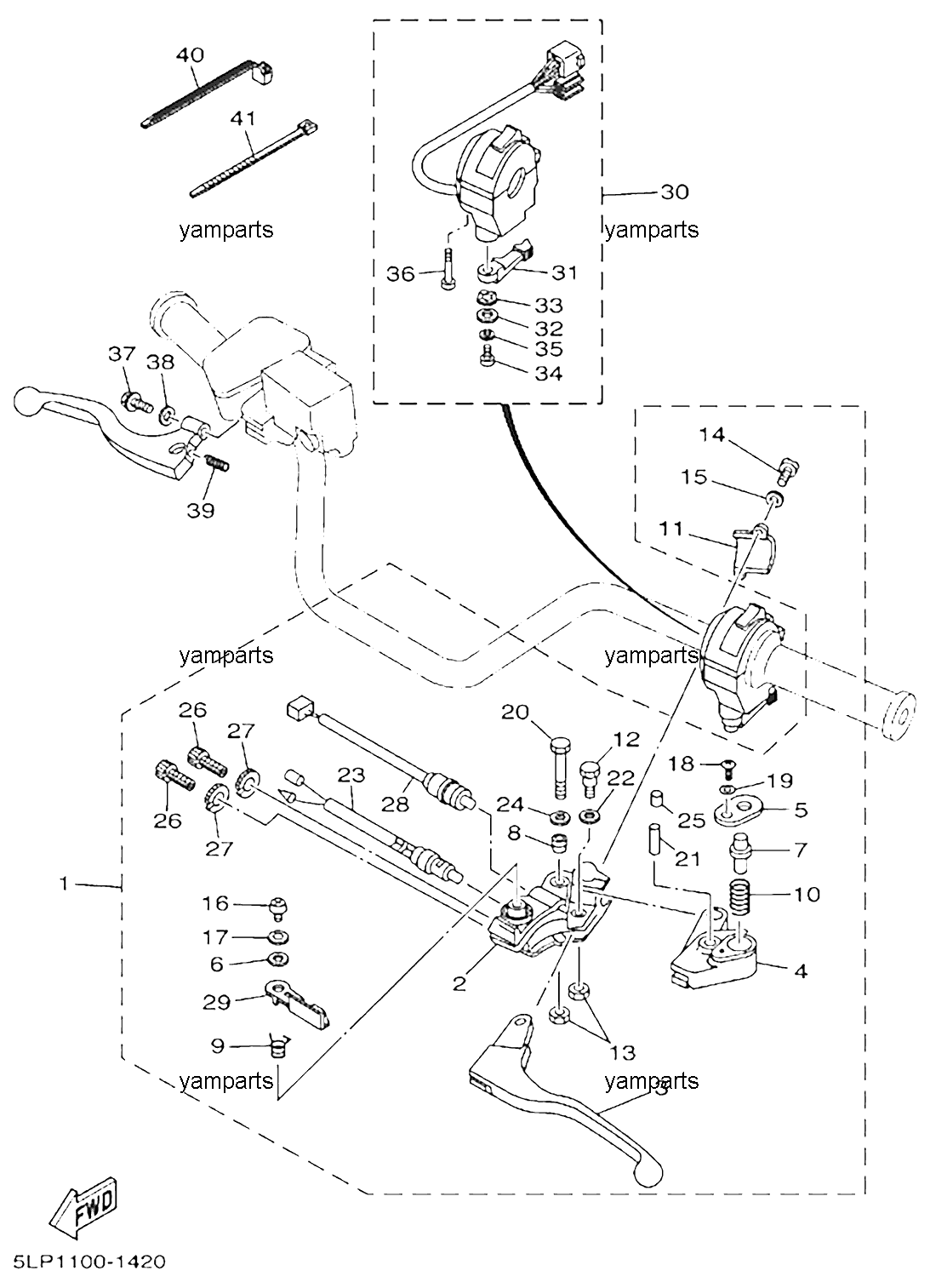 Рукоятка руля левая