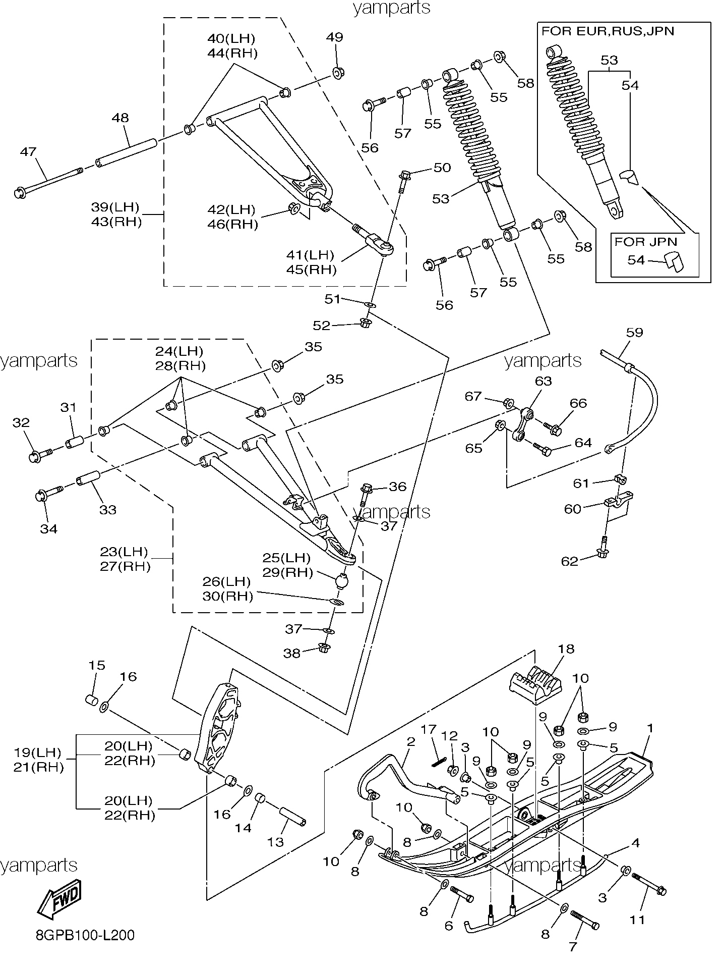 Лыжи, передняя подвеска