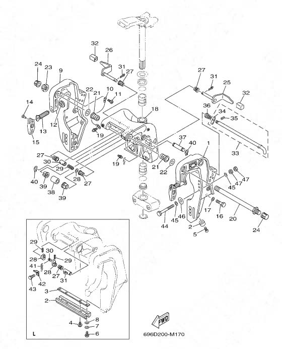 Подвеска двигателя, схема 1