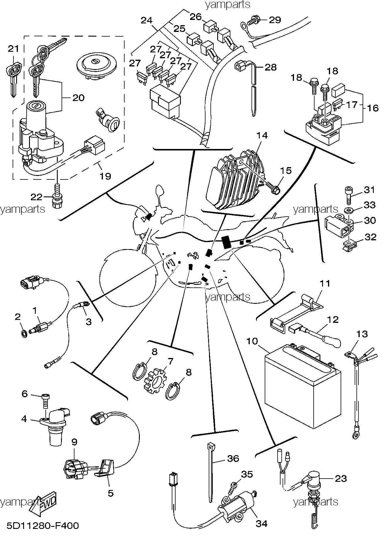 Схема yamaha ybr 125