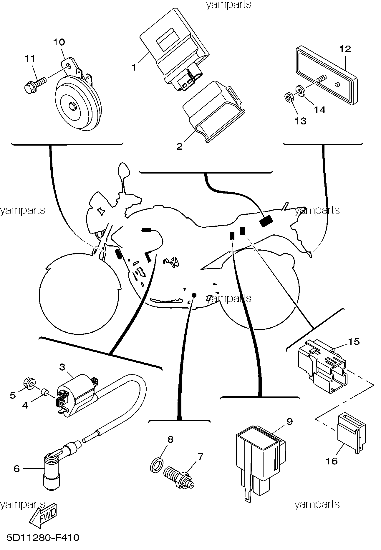 Схема проводки юбр 125