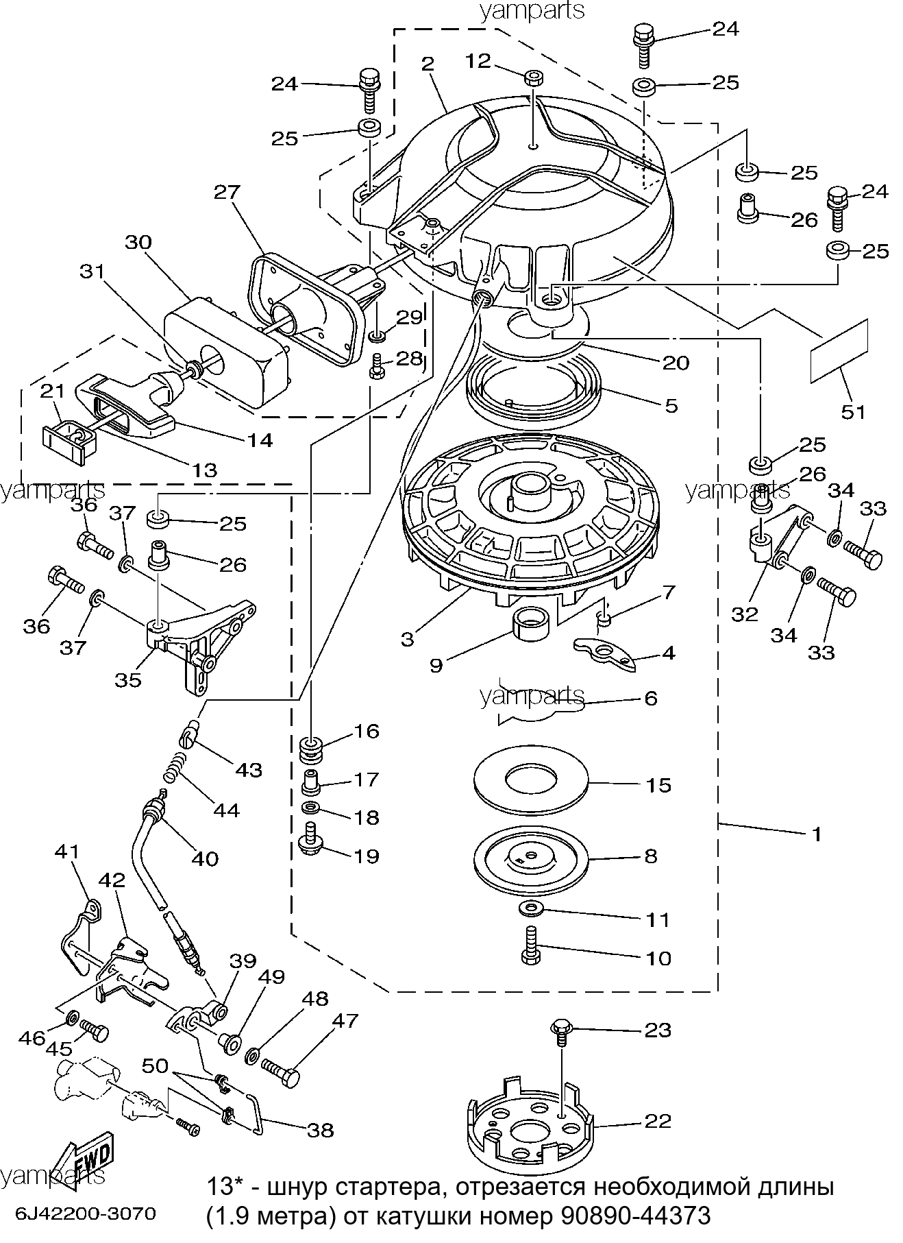 Yamaha 40 схема