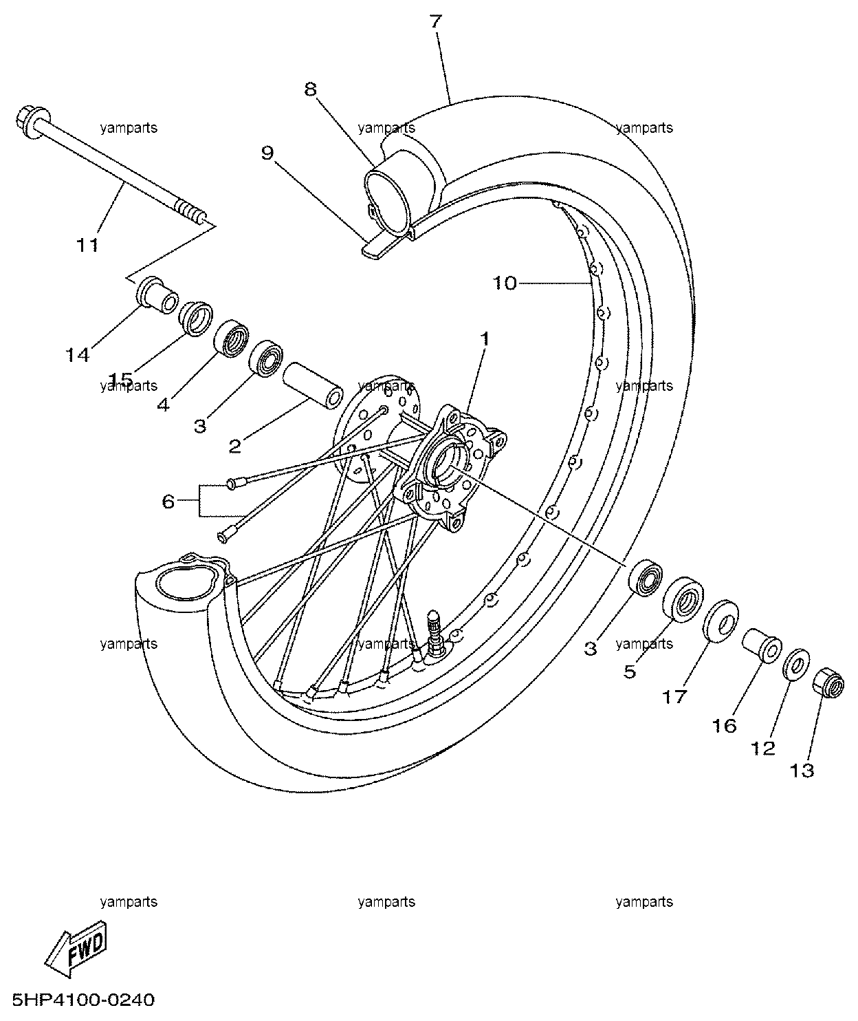 Колесо переднее (TT-R125LW)