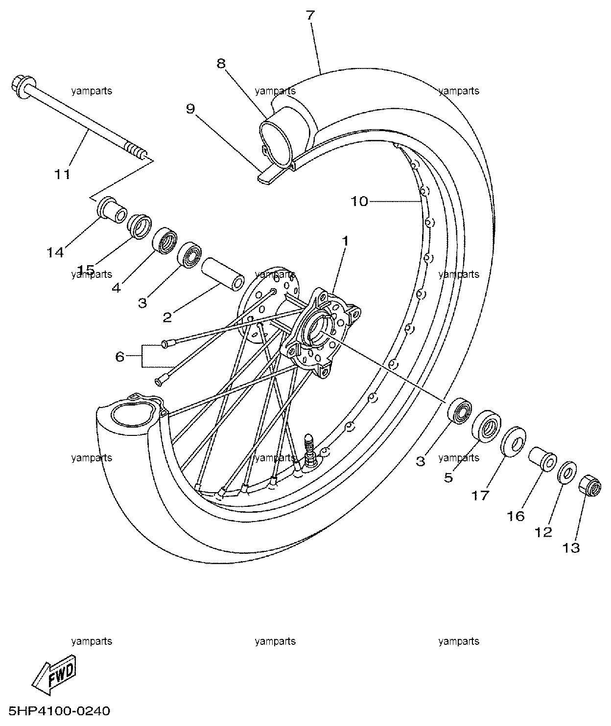 Колесо переднее (TT-R125LW)