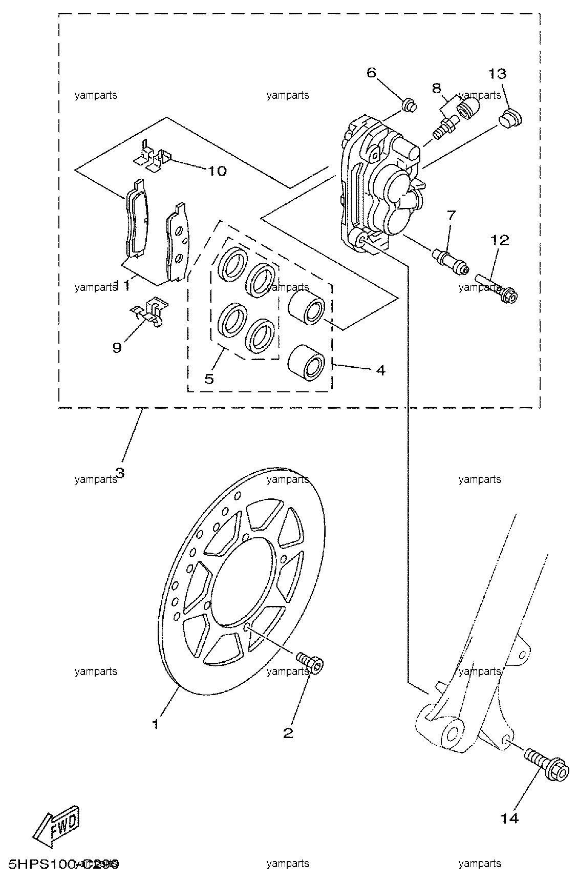 Тормоз передний (TT-R125LW)