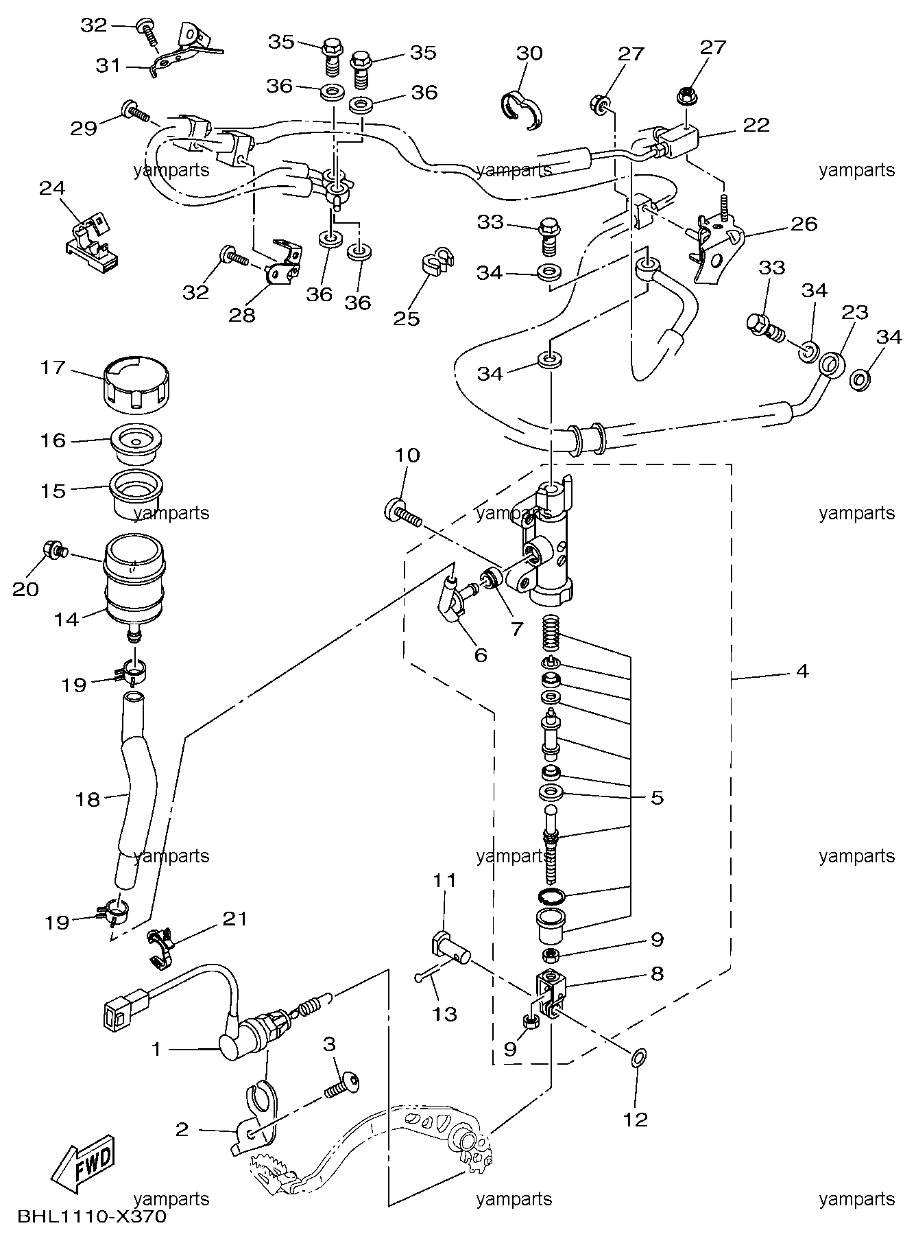 Цилиндр тормозной (заднего суппорта)